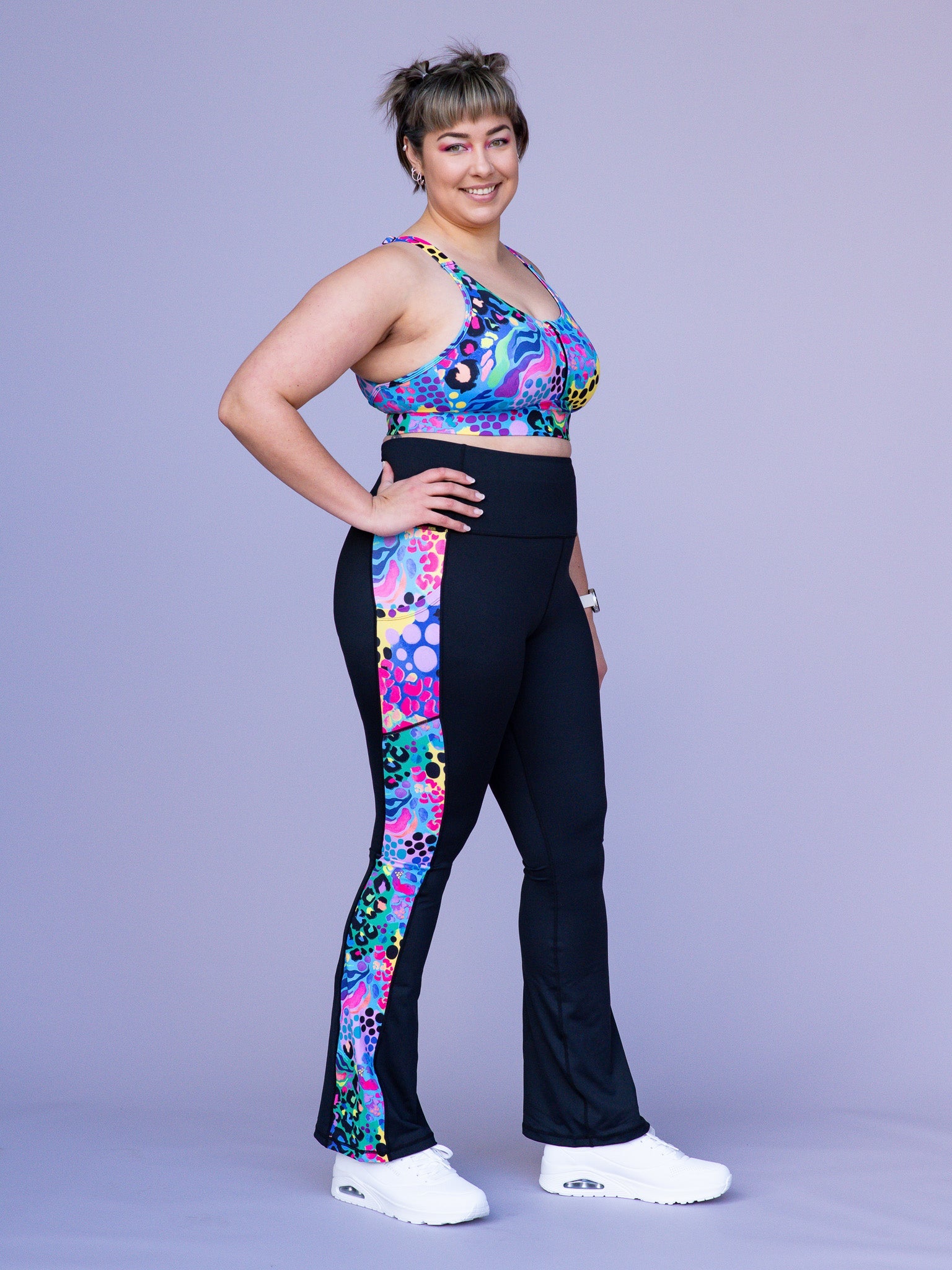 Electric Leopard - Power Flare Legging - High waisted leggings