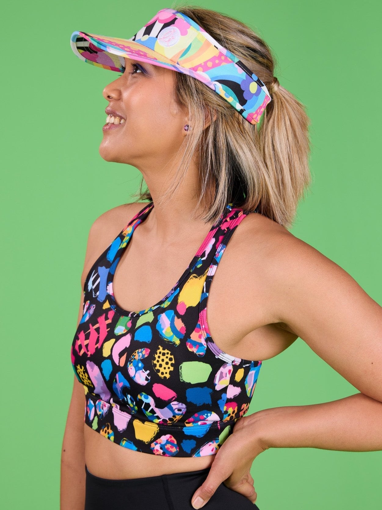 Funderland Visor - Kasey Rainbow print visor cap