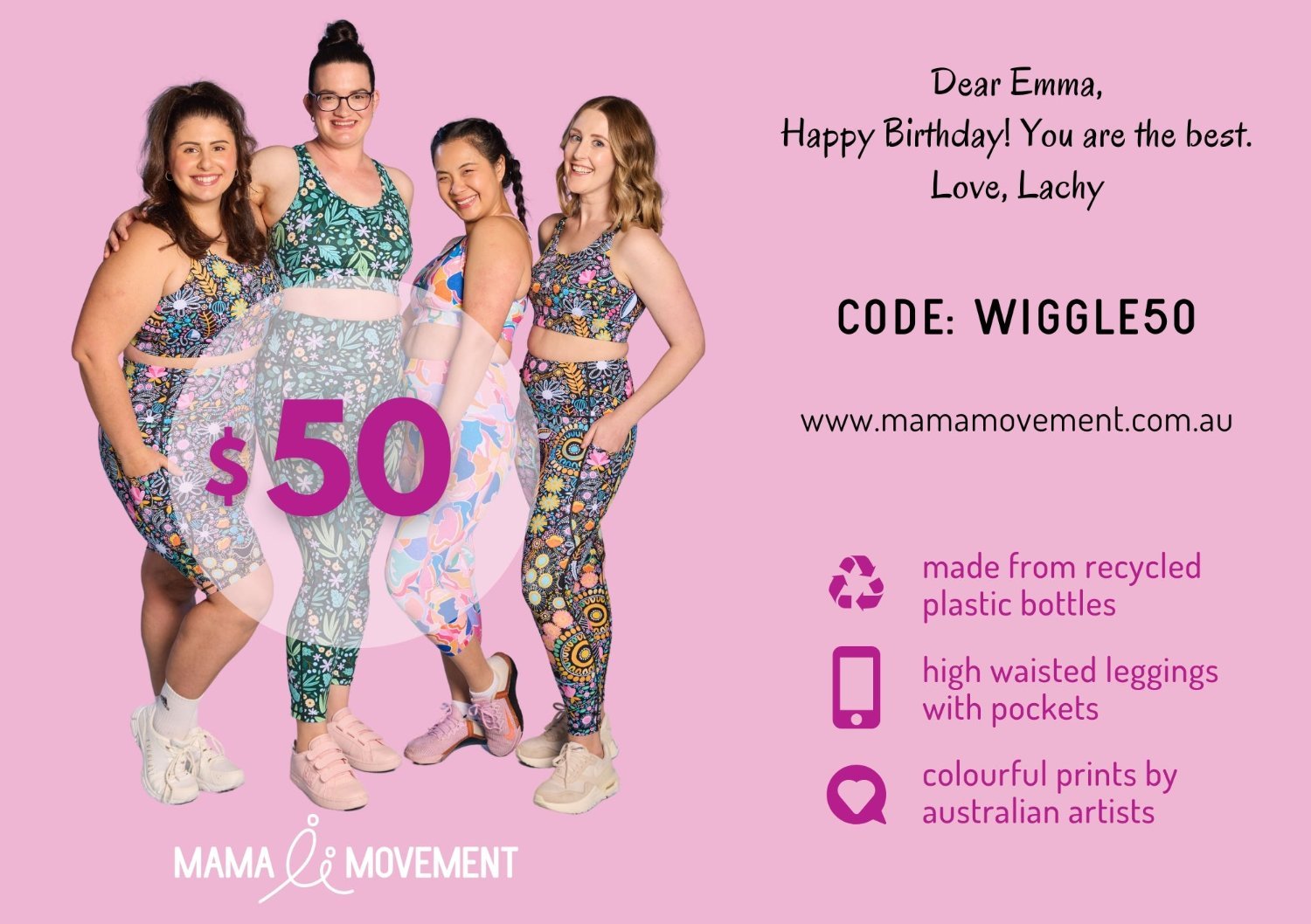 Gift Voucher - Colourful Activewear gift voucher