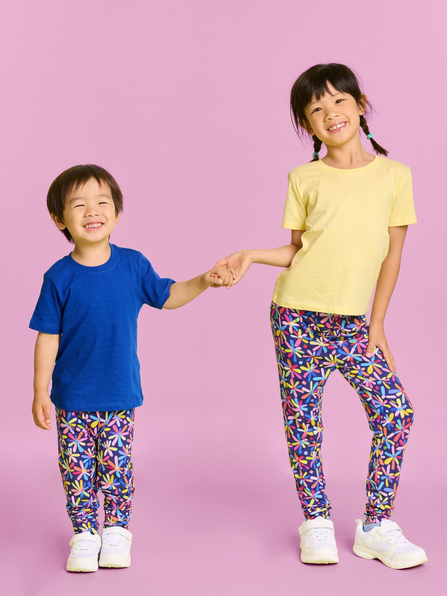 Happy Daisies - Bamboo Kids Leggings - brother sister matching outfits