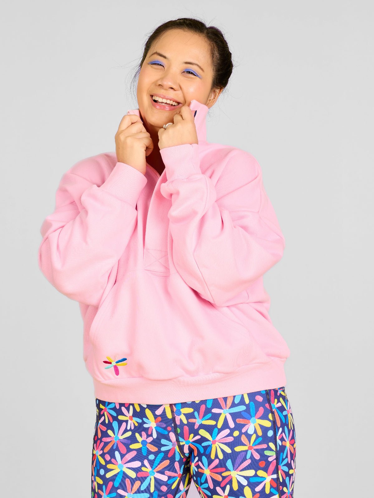 Happy Daisies FlexiZip Sweatshirt - Pink