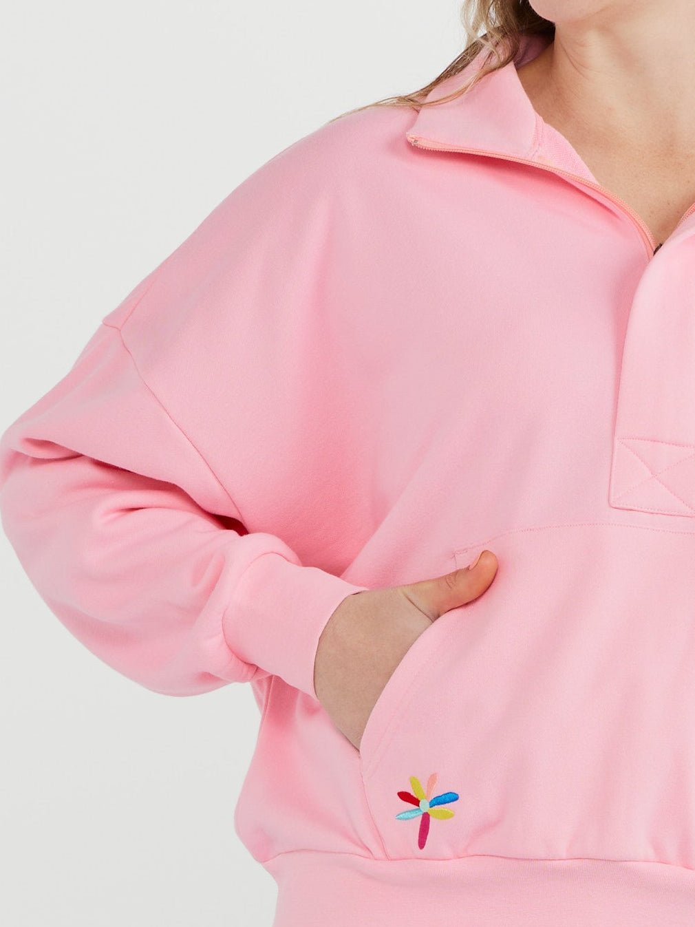 Happy Daisies FlexiZip Sweatshirt - Pink