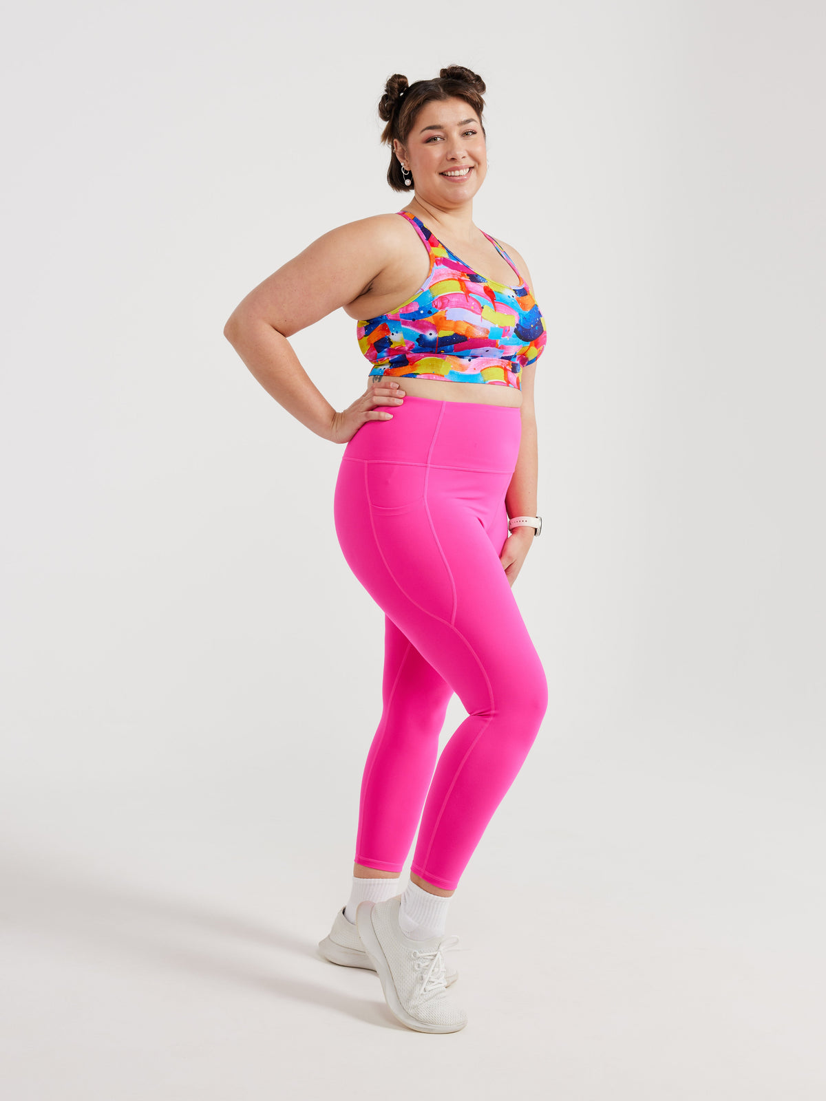 Hot Pink Elevate Legging - 7/8 length