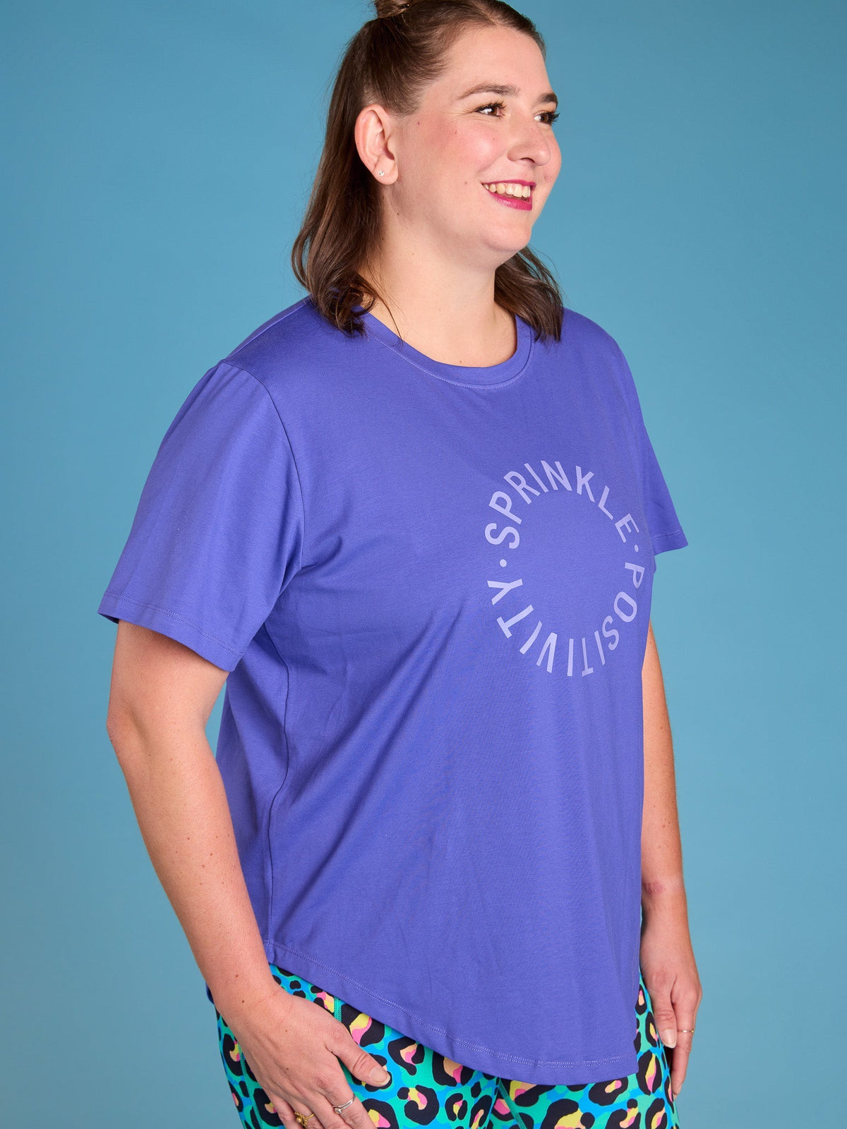 Indigo Purple Sprinkle Positivi-Tee - oversized organic cotton t shirt plus size