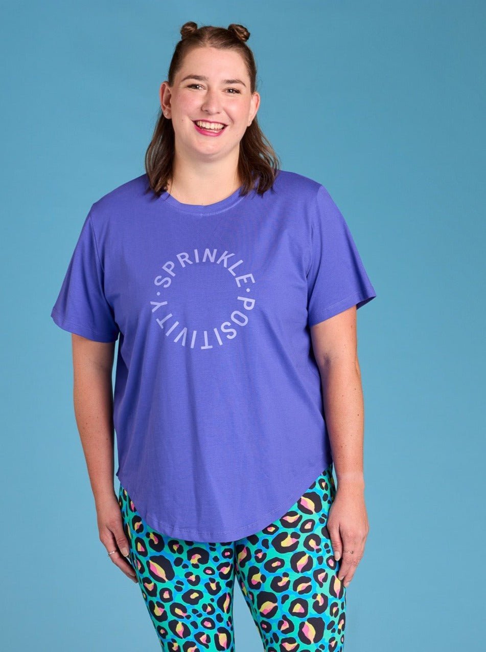 Indigo Purple Sprinkle Positivi-Tee - purple organic cotton t shirt