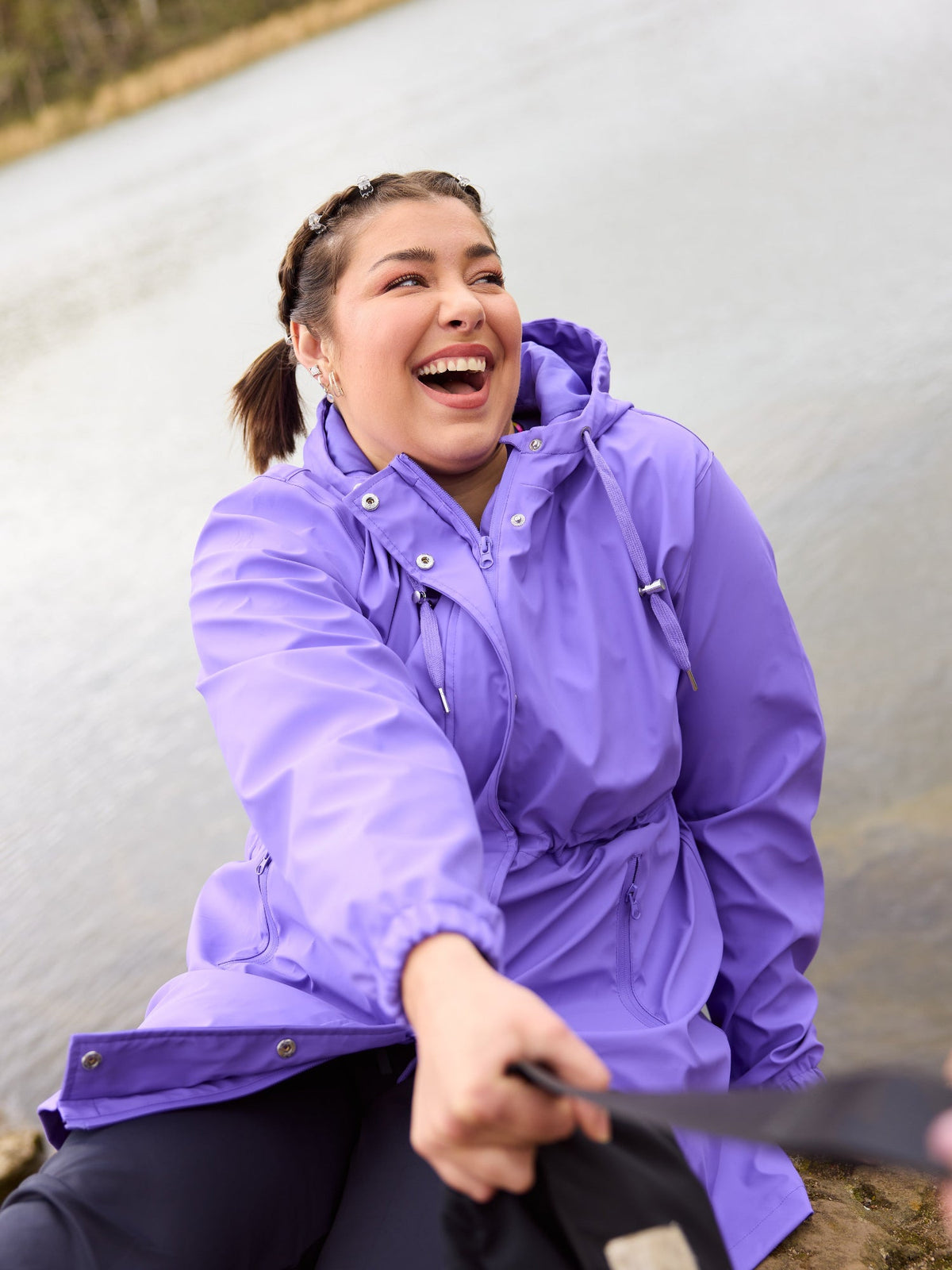Iris Longline Raincoat- Electric Violet