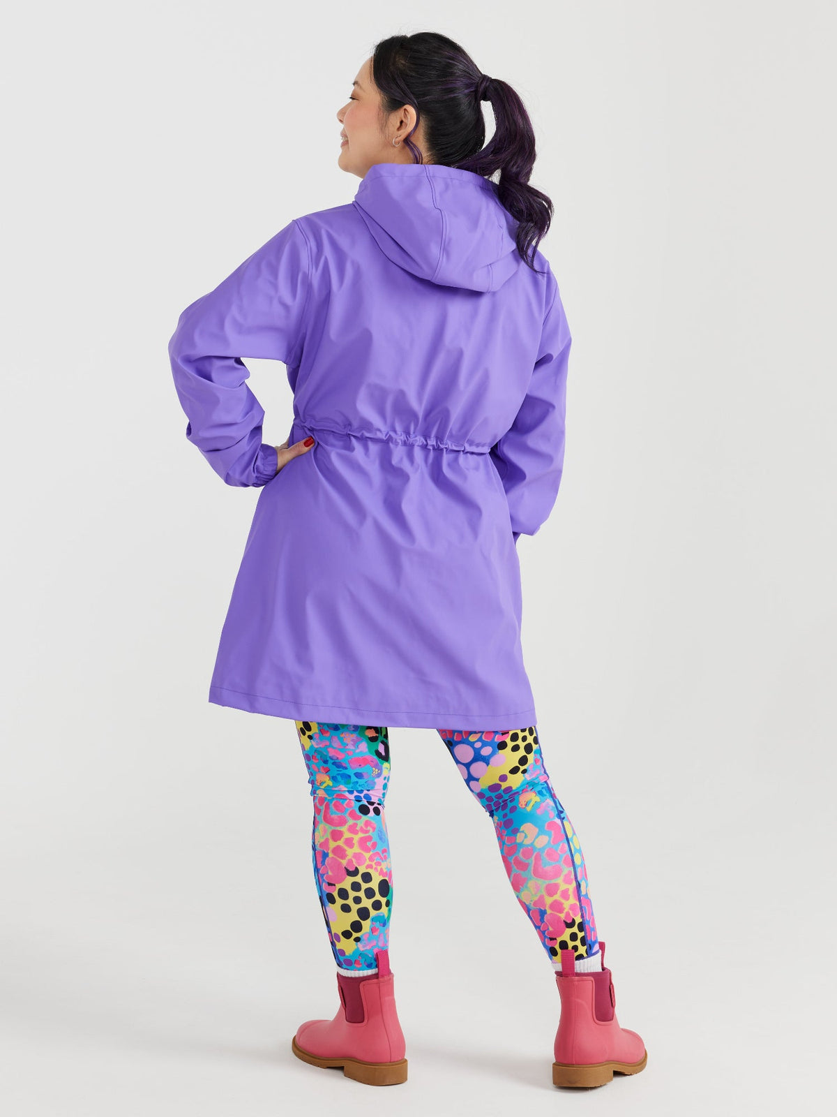 Iris Longline Raincoat- Electric Violet