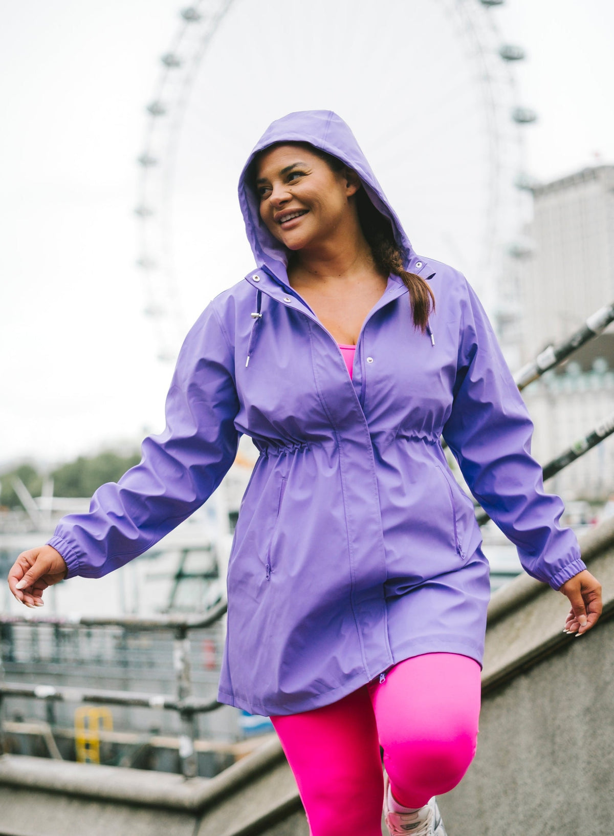 Iris Longline Raincoat- Electric Violet