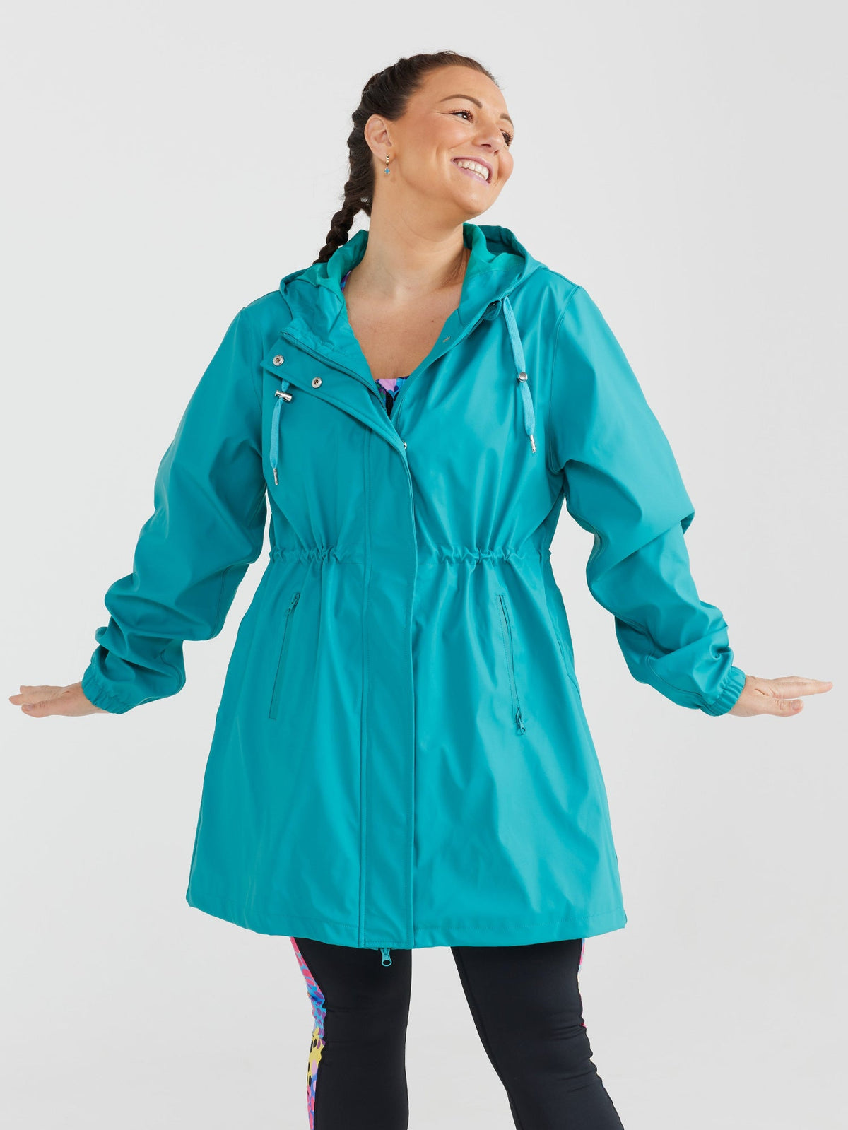 Iris Longline Raincoat- Reef