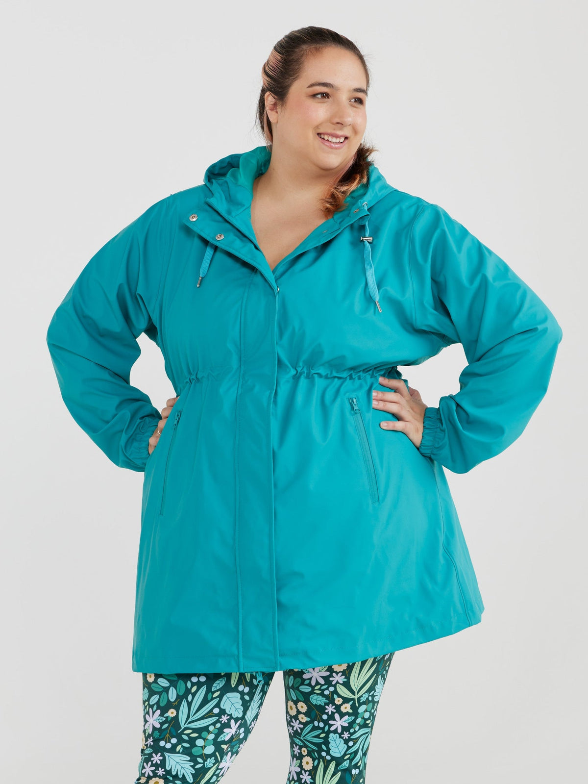 Iris Longline Raincoat- Reef