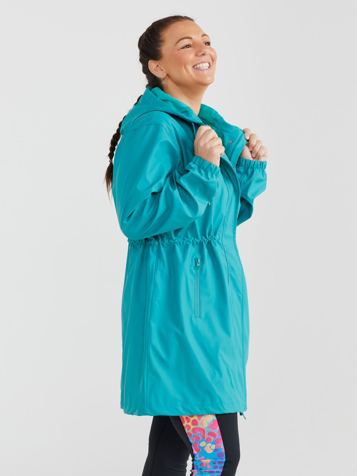 Iris Longline Raincoat- Reef