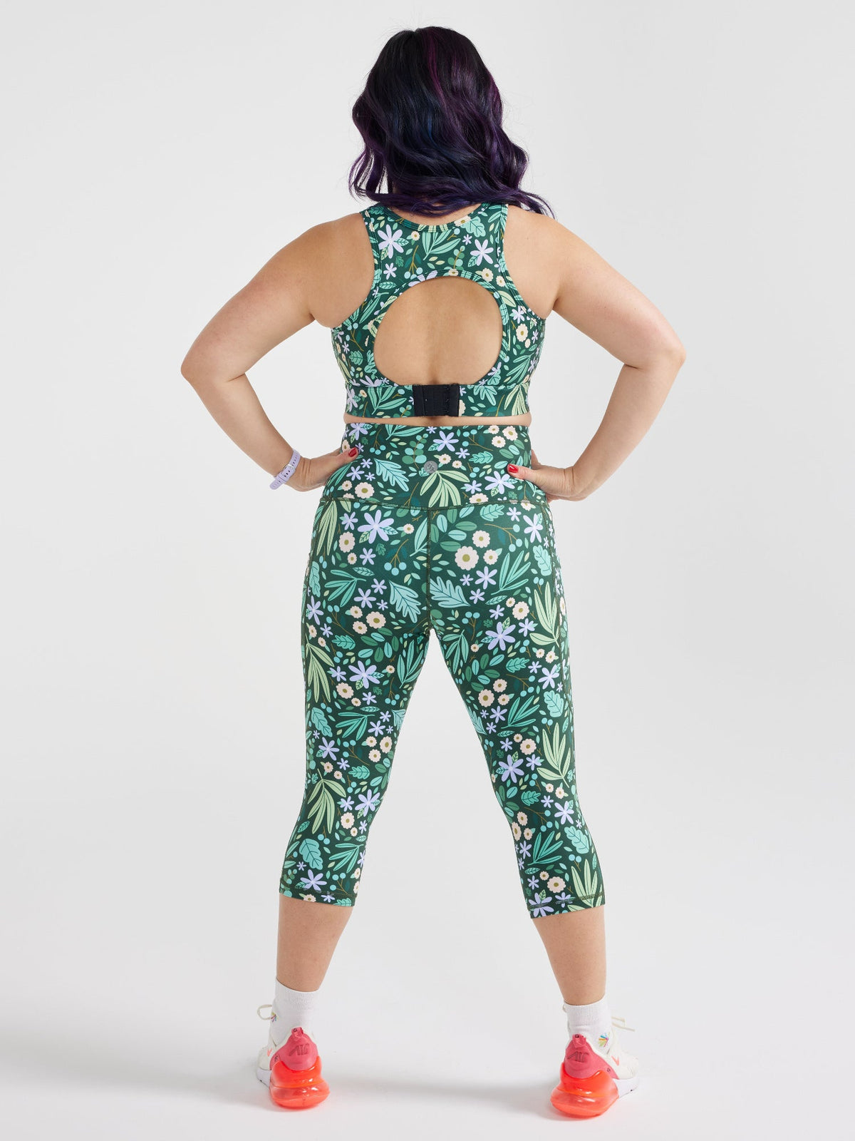 Leaves & Blooms Everyday Cropped Legging - 3/4 length - Squat proof