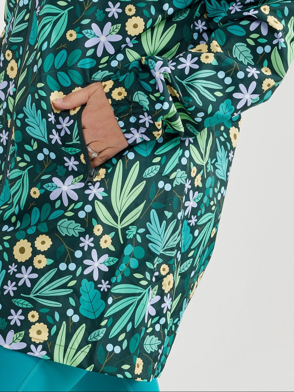 Leaves & Blooms Longline Raincoat (PREORDER)