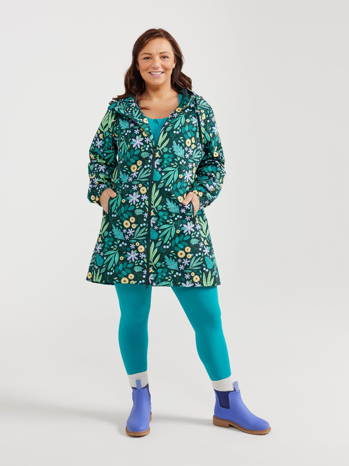 Leaves & Blooms Longline Raincoat (PREORDER)