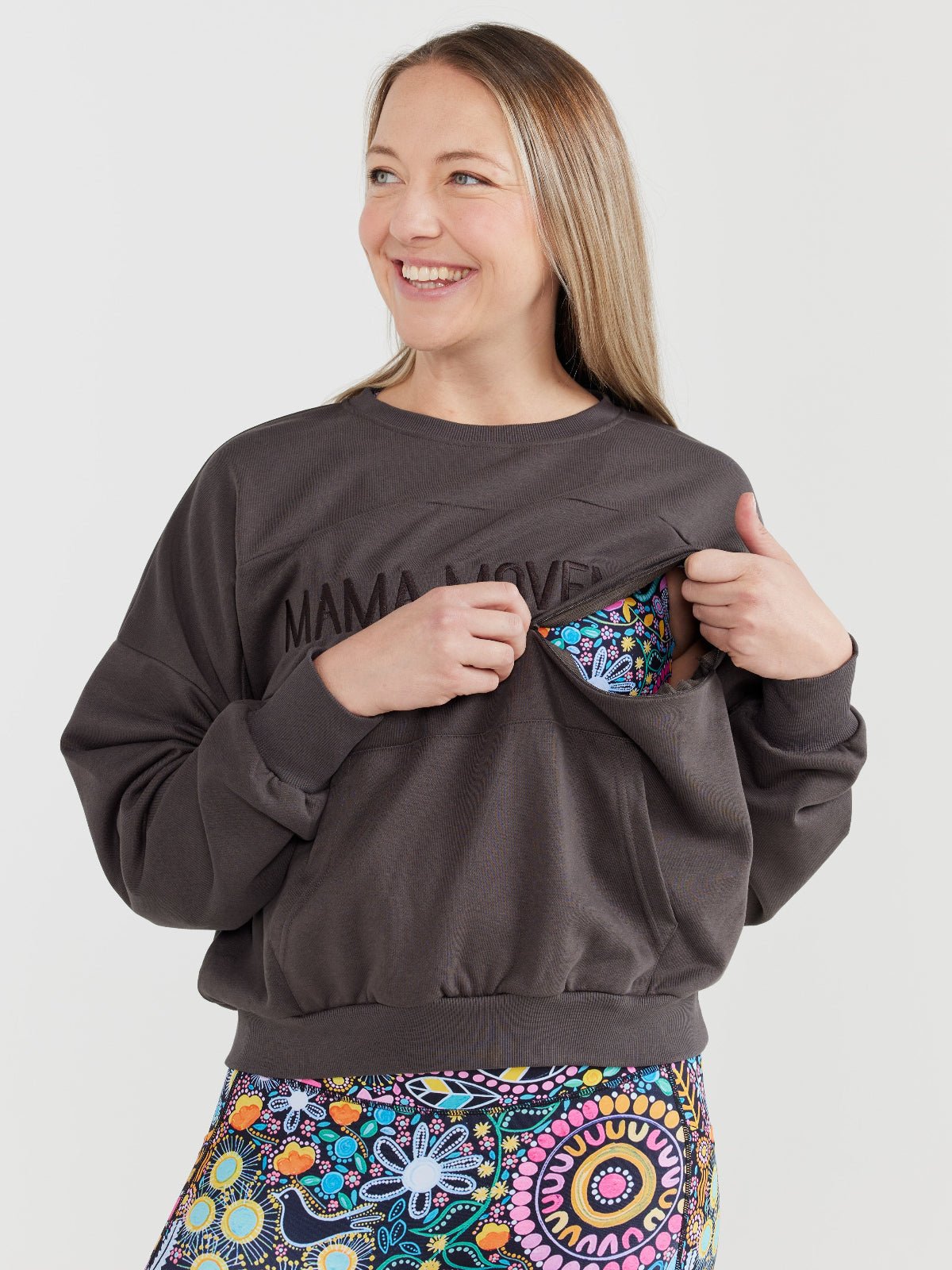 Mama Movement Nursing Sweatshirt - Mocha Grey