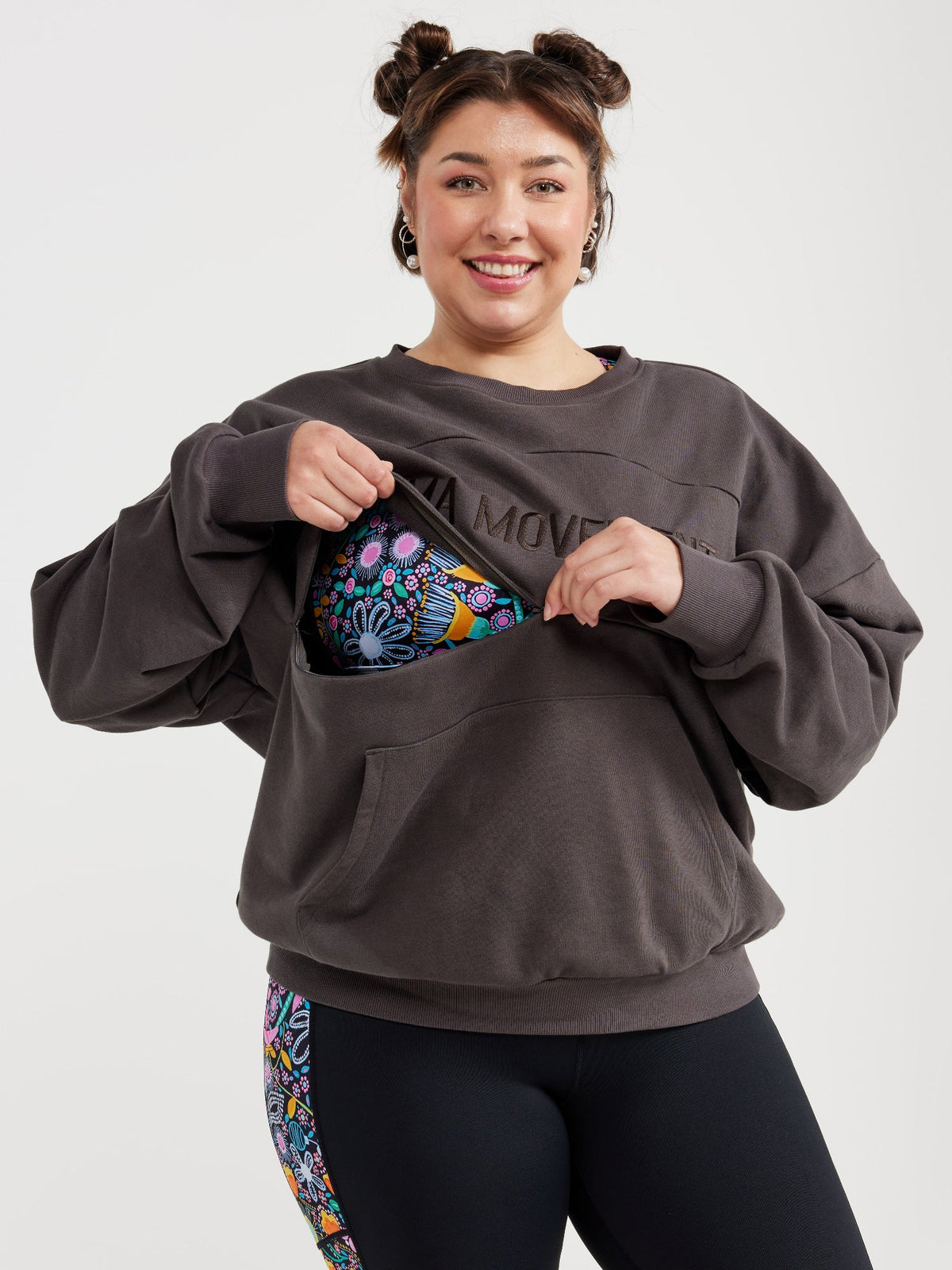 Mama Movement Nursing Sweatshirt - Mocha Grey
