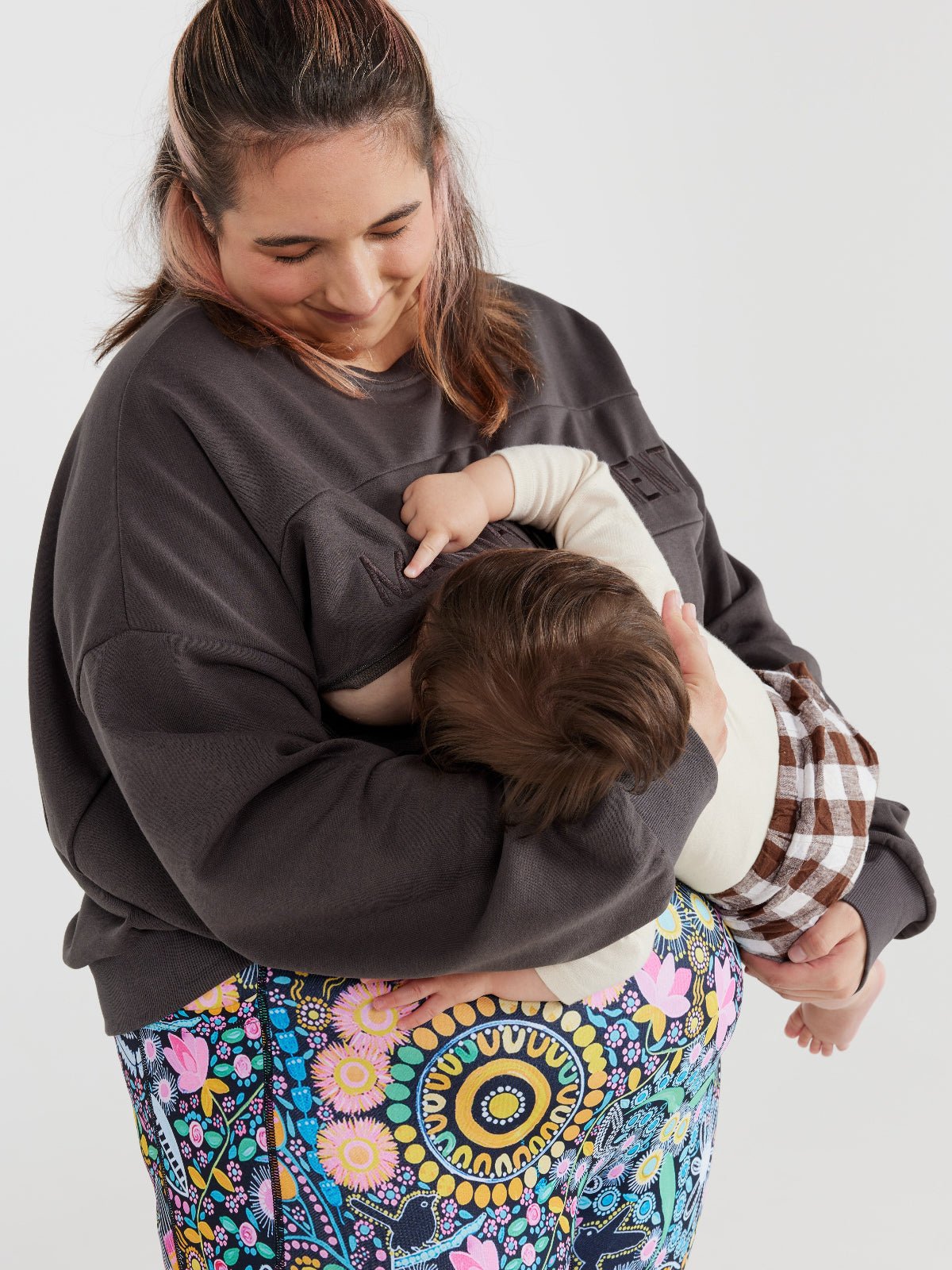 Mama Movement Nursing Sweatshirt - Mocha Grey