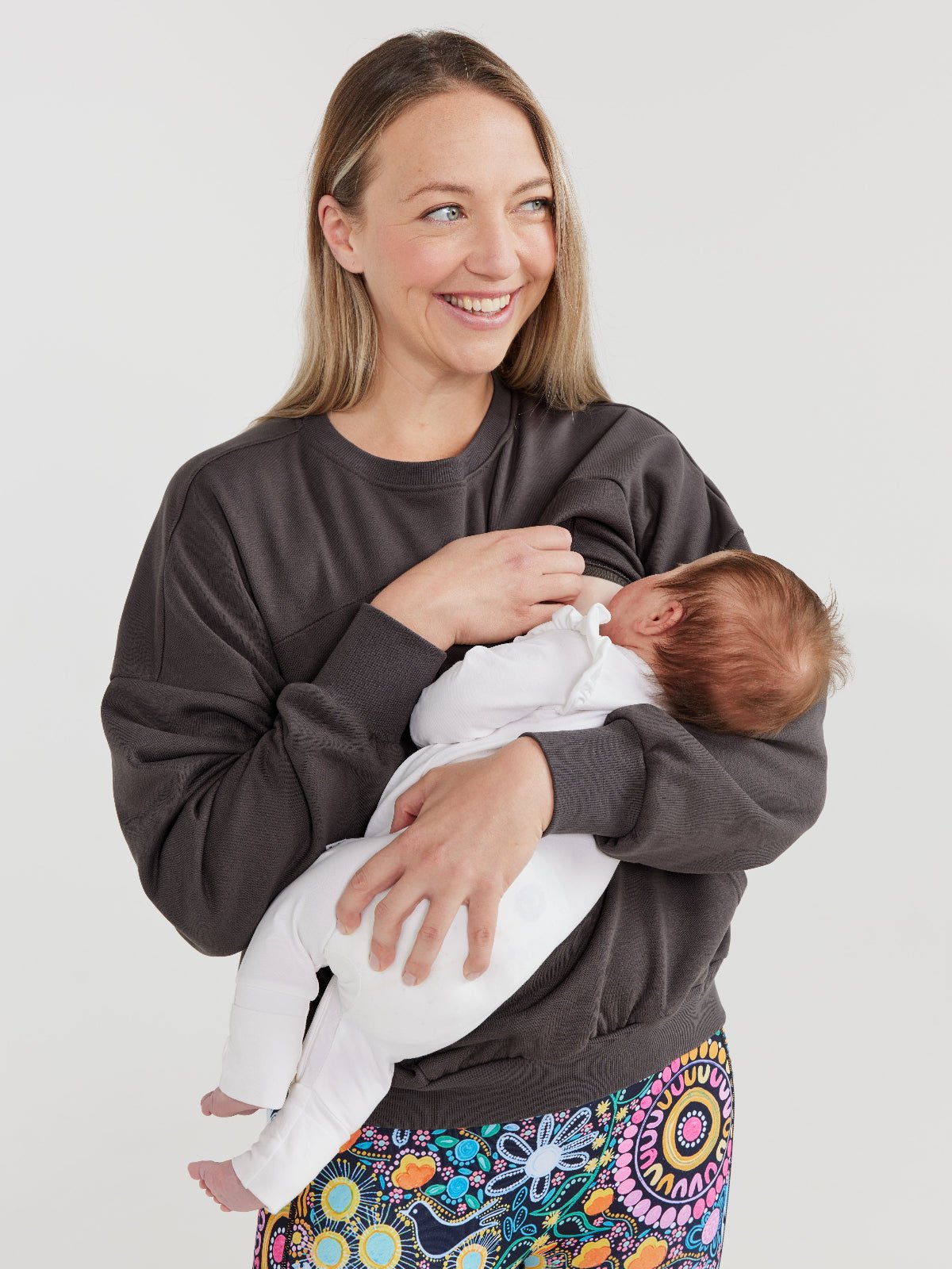Mama Movement Nursing Sweatshirt - Mocha Grey