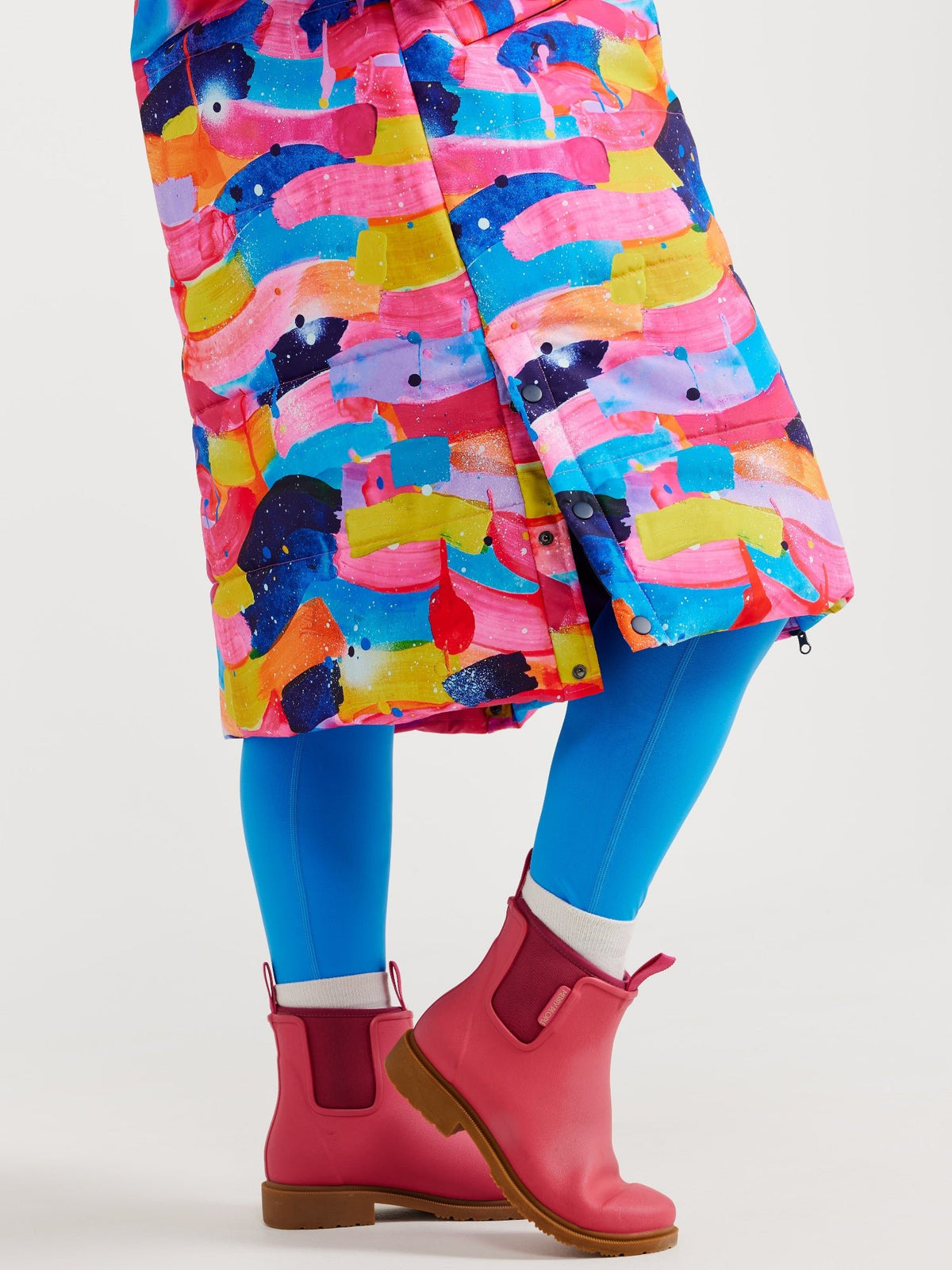 Neon Flow Longline Hooded Puffer Jacket (PREORDER)