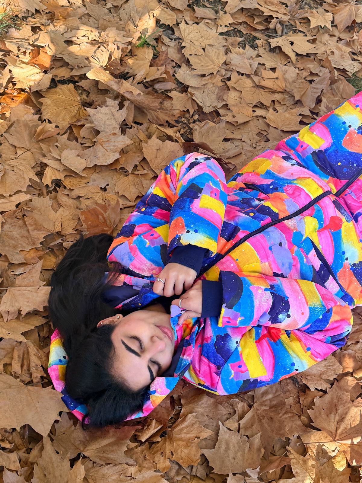 Neon Flow Longline Hooded Puffer Jacket (PREORDER)