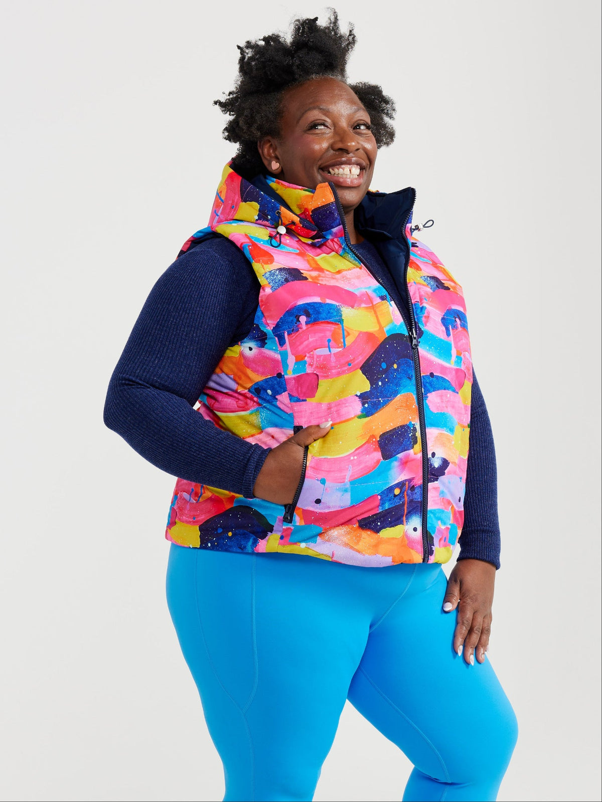 Neon Flow Reversible Hooded Puffer Vest- Adults (PREORDER)