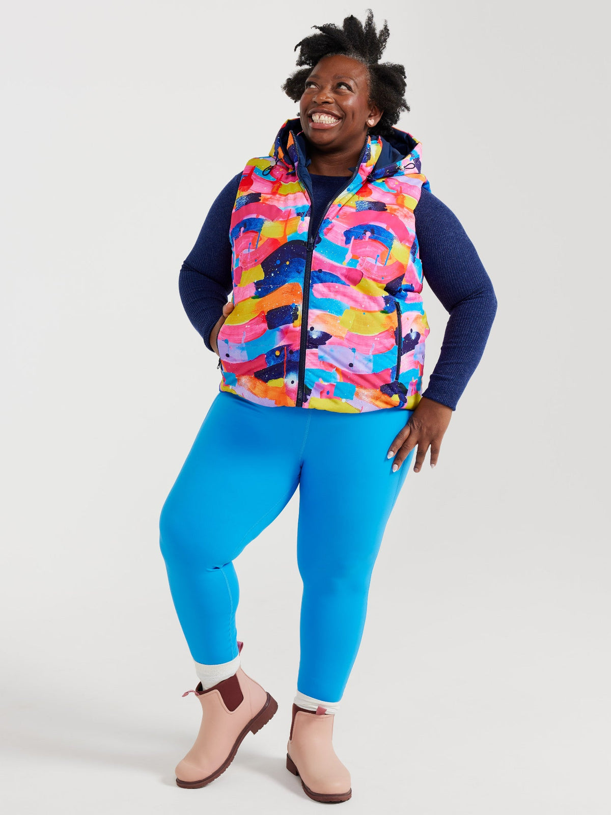 Neon Flow Reversible Hooded Puffer Vest- Adults (PREORDER)
