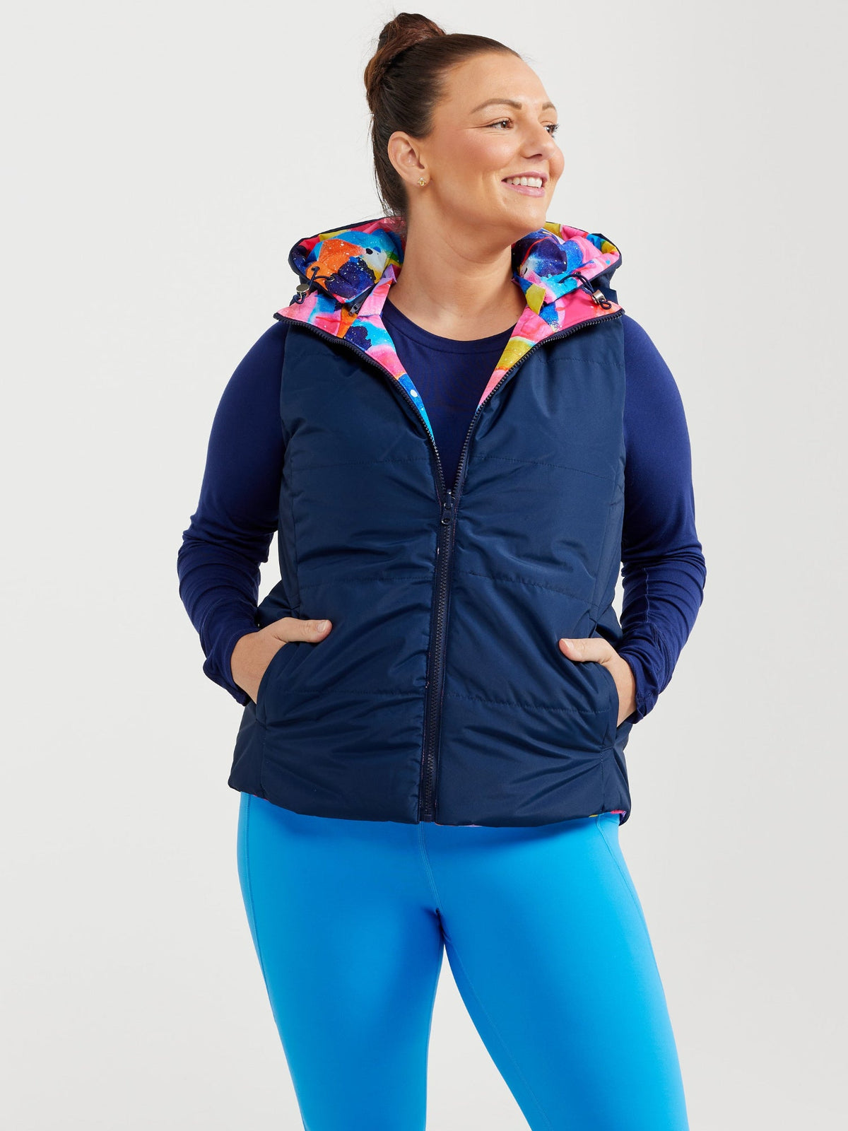 Neon Flow Reversible Hooded Puffer Vest- Adults (PREORDER)