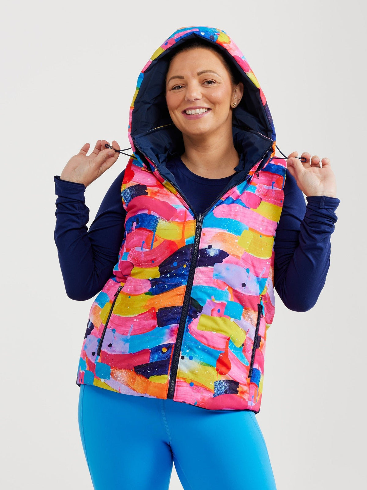 Neon Flow Reversible Hooded Puffer Vest- Adults (PREORDER)