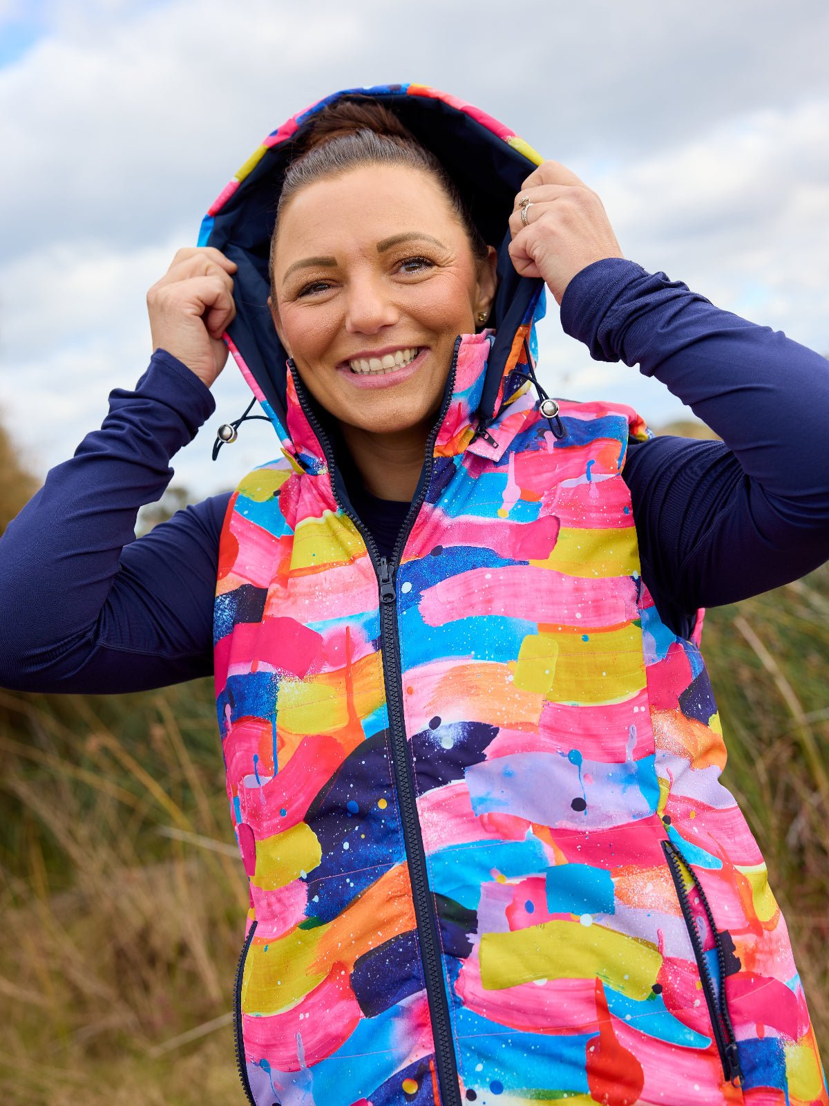 Neon Flow Reversible Hooded Puffer Vest- Adults (PREORDER)