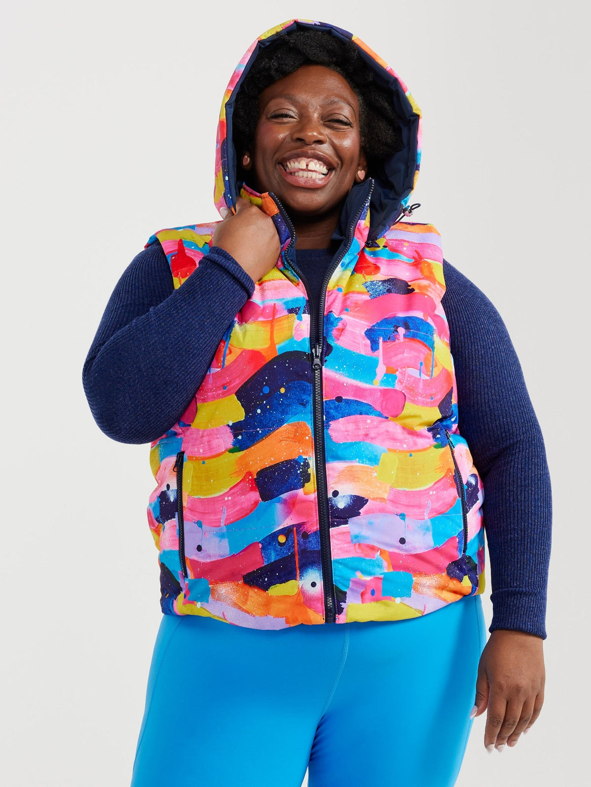 Neon Flow Reversible Hooded Puffer Vest- Adults (PREORDER)