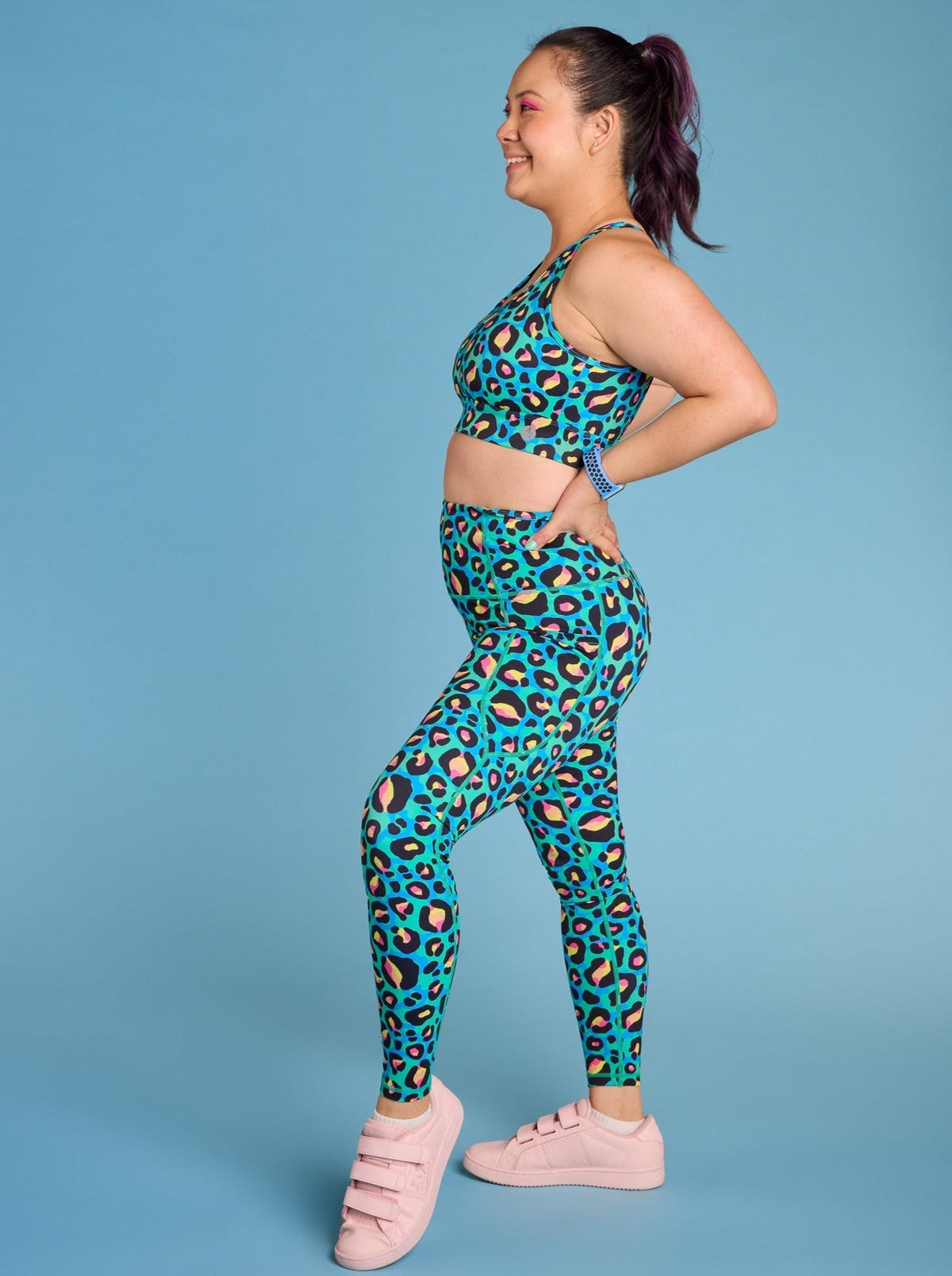 Neon Leopard Everyday Legging - 7/8-length - high waisted leggings with pockets