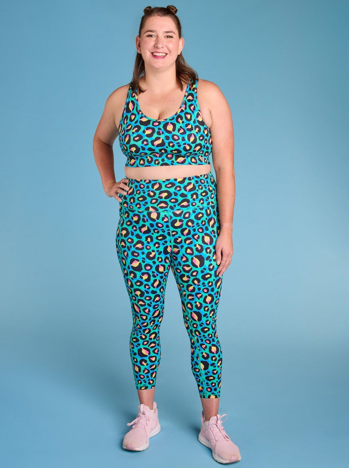 Neon Leopard Everyday Legging - 7/8-length - sustainable pocket leggings made from recycled plastic bottles