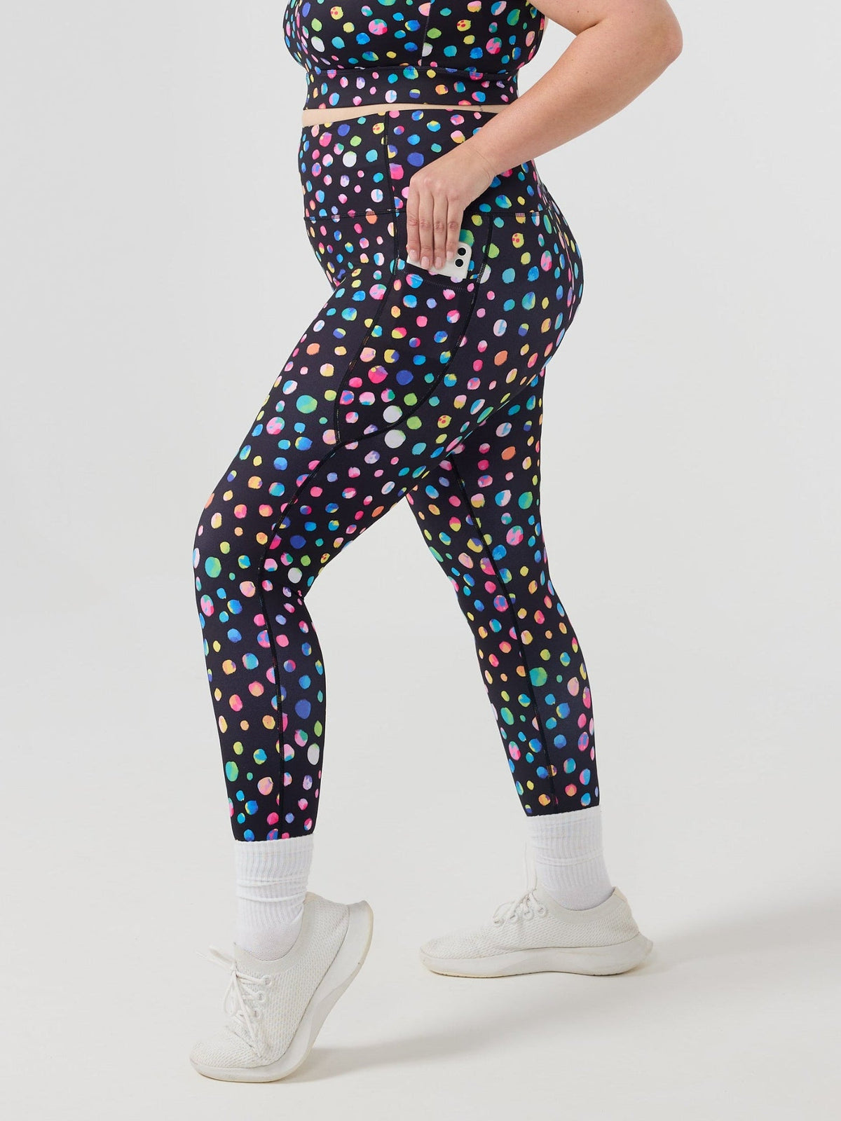 Night Polka Everyday Legging - 7/8 length - Deep side pocket