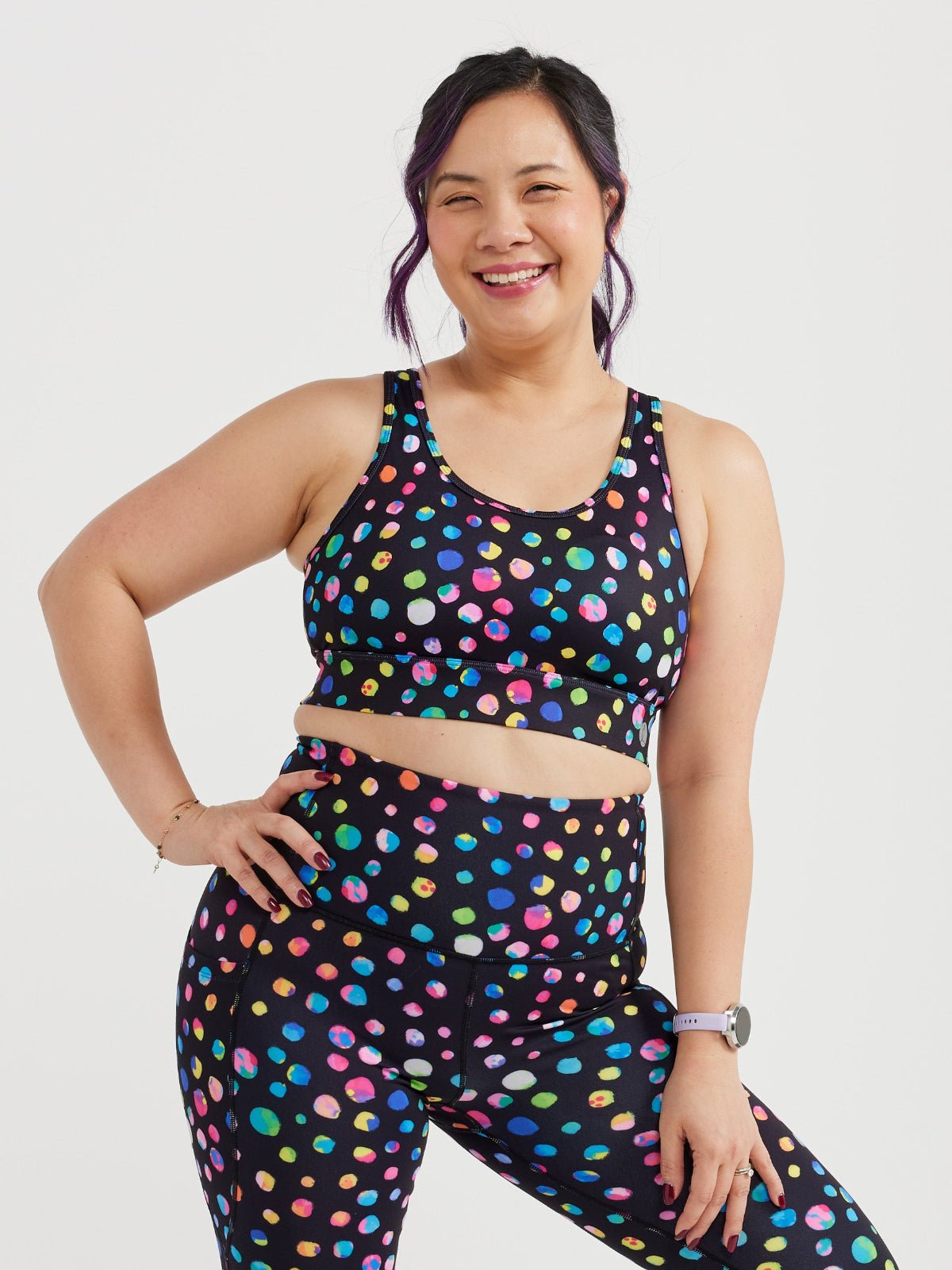 Night Polka Liberty Hookback Crop