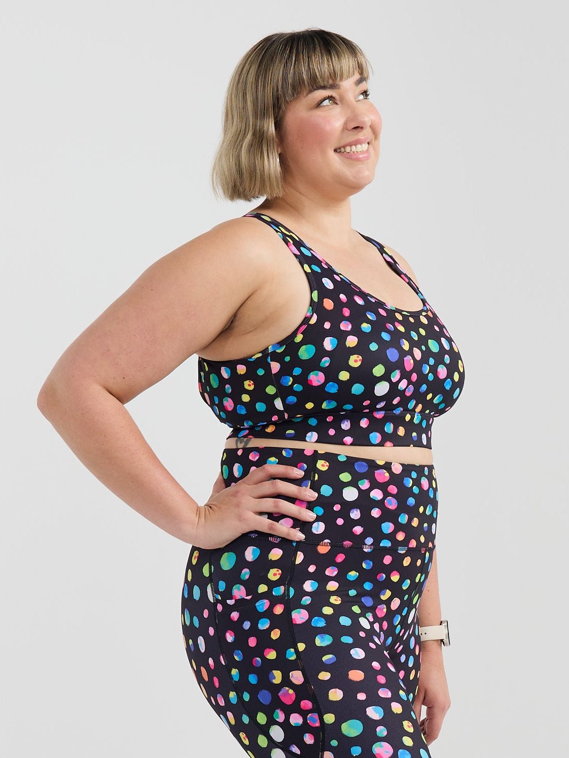 Night Polka Liberty Hookback Crop - Plus size crop