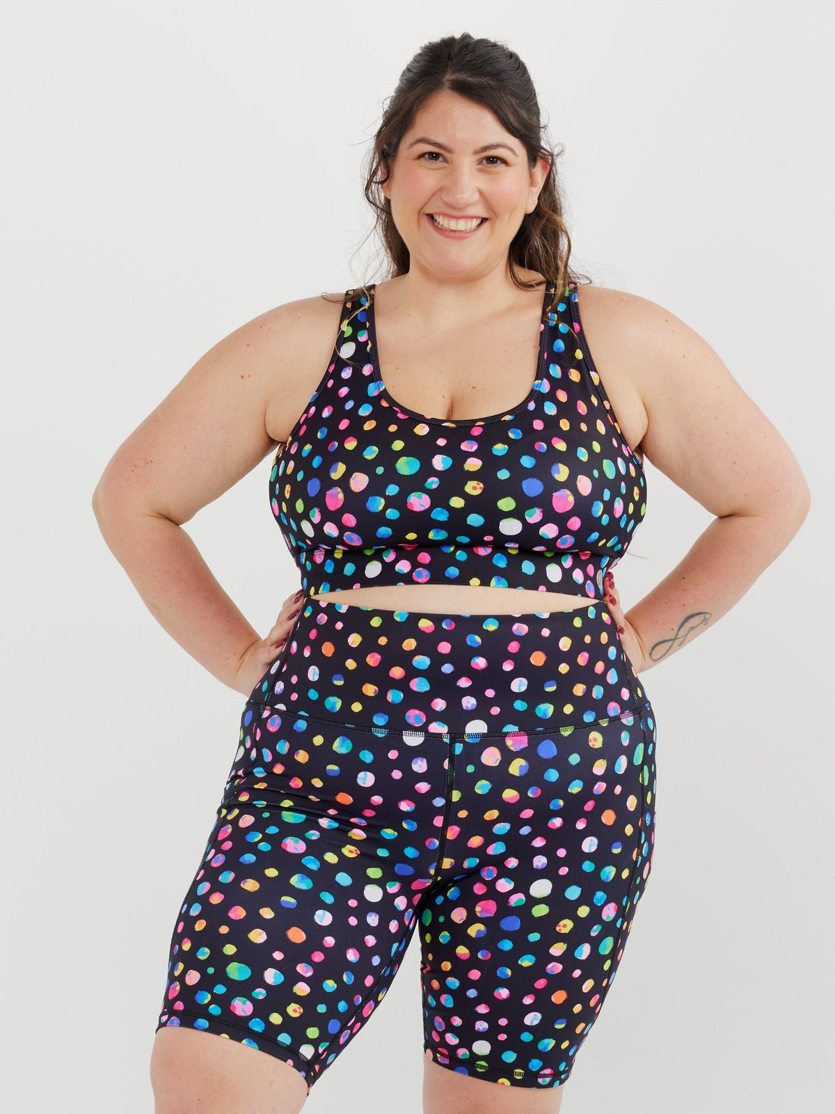 Night Polka Liberty Hookback Crop