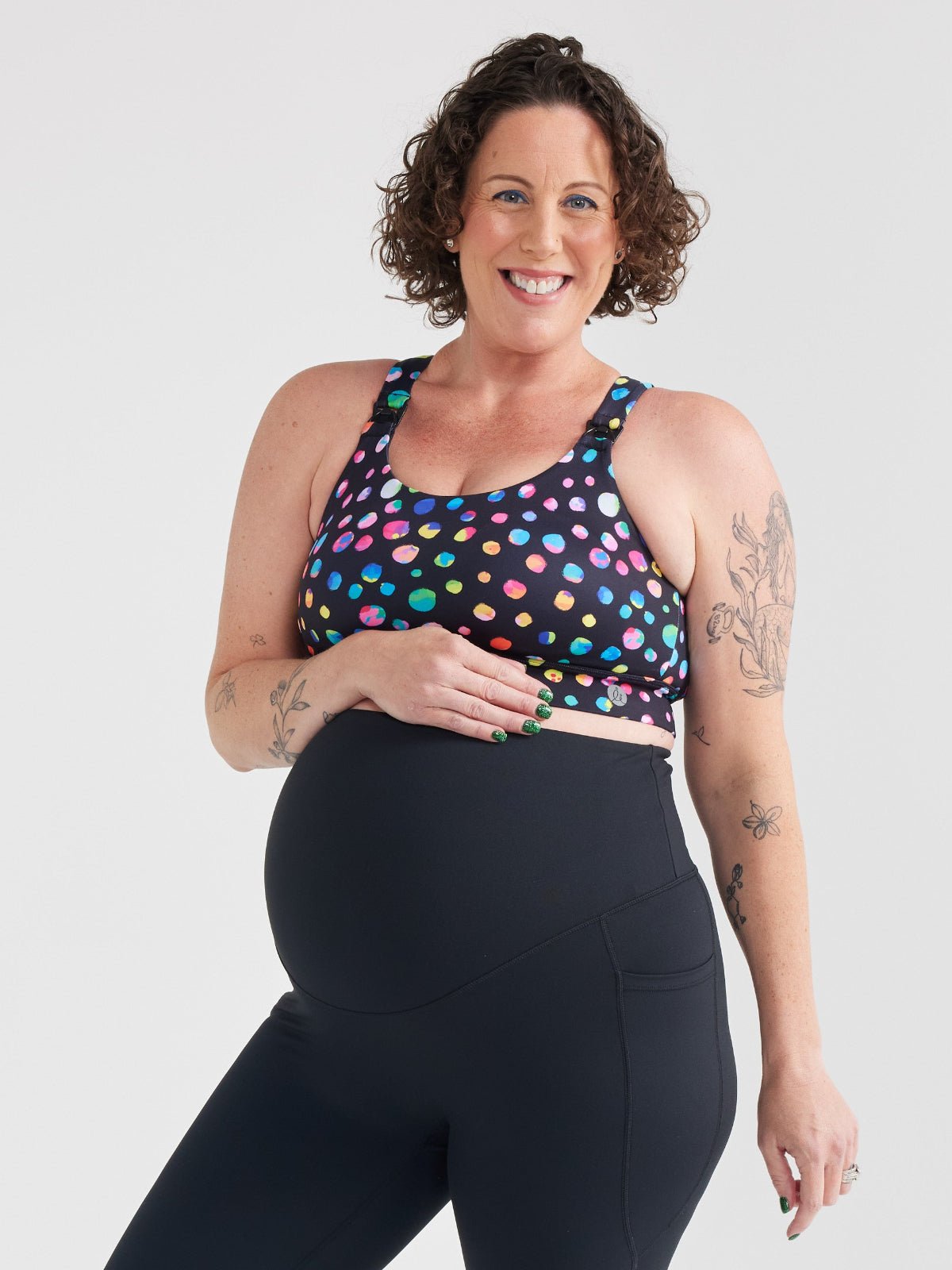 Night Polka Liberty Hookback Nursing Crop