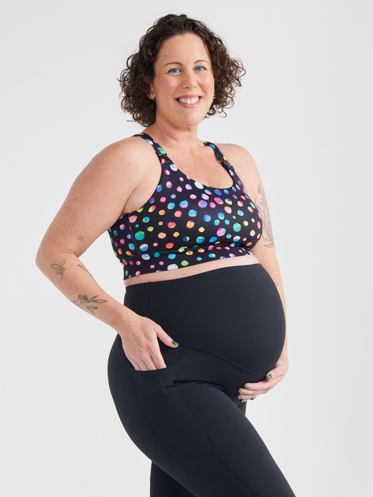 Night Polka Liberty Hookback Nursing Crop