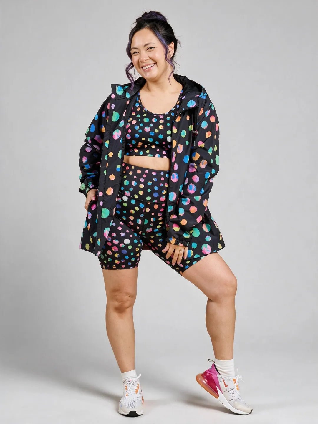 Night Polka Raincoat - Adults - womens waterproof rain jacket