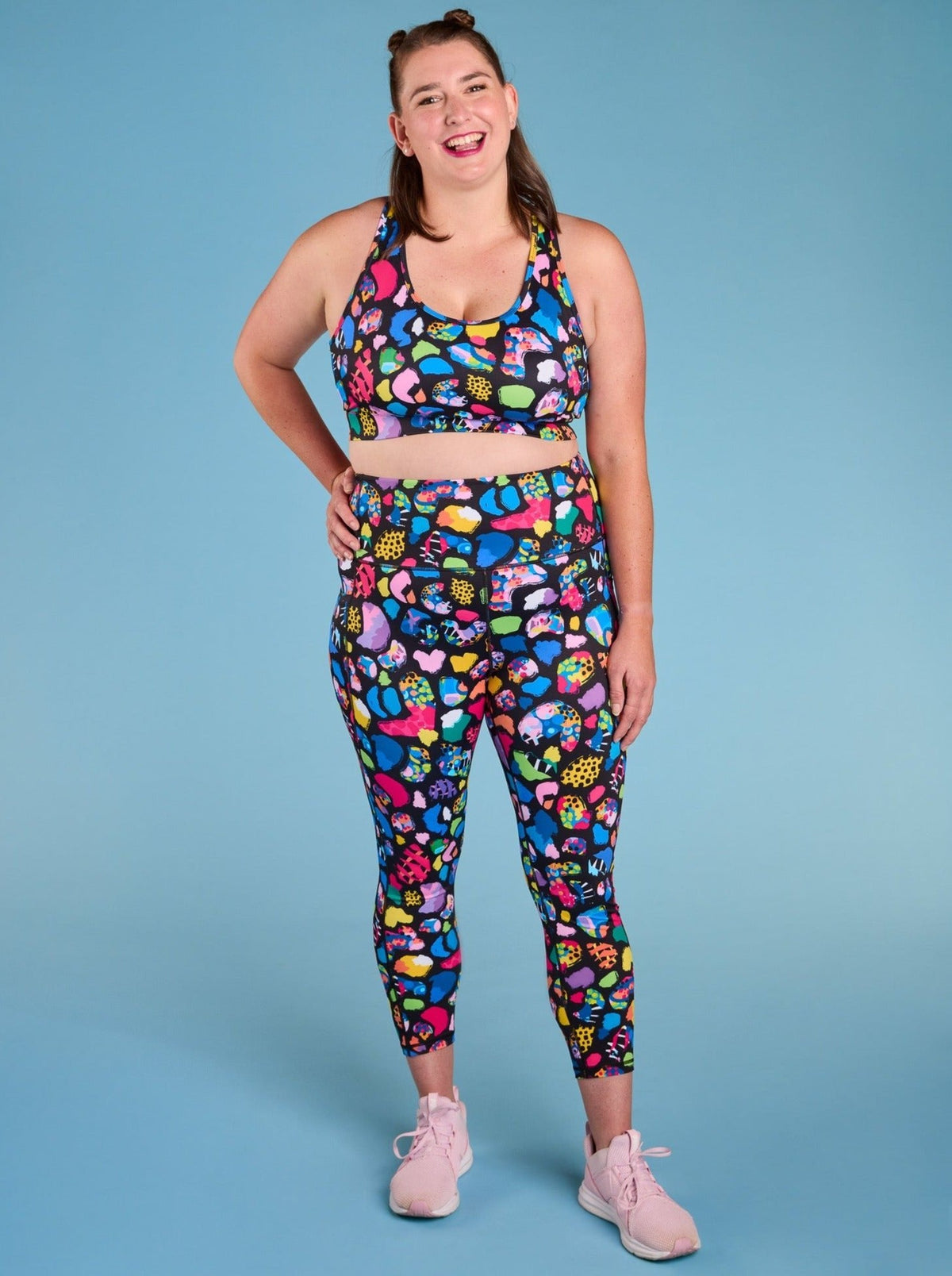 Patchwork Leopard Everyday Legging - 7/8-length - sustainable pocket leggings made from recycled plastic bottles