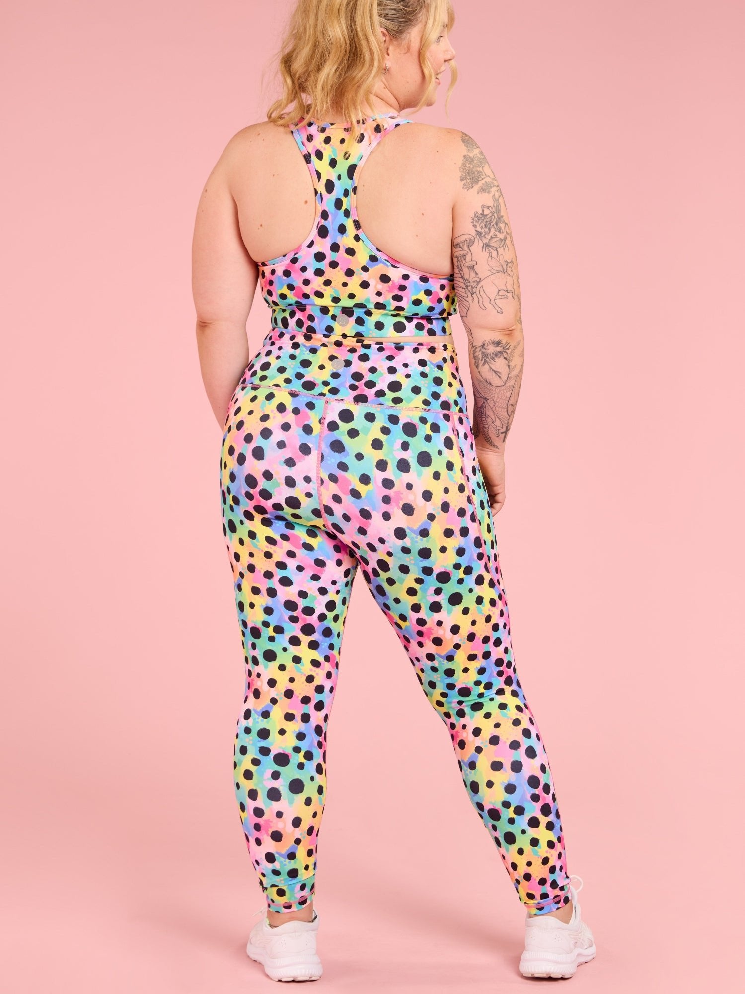 Polka Party Everyday Legging - 7/8-length - sustainable pocket leggings made from recycled plastic bottles