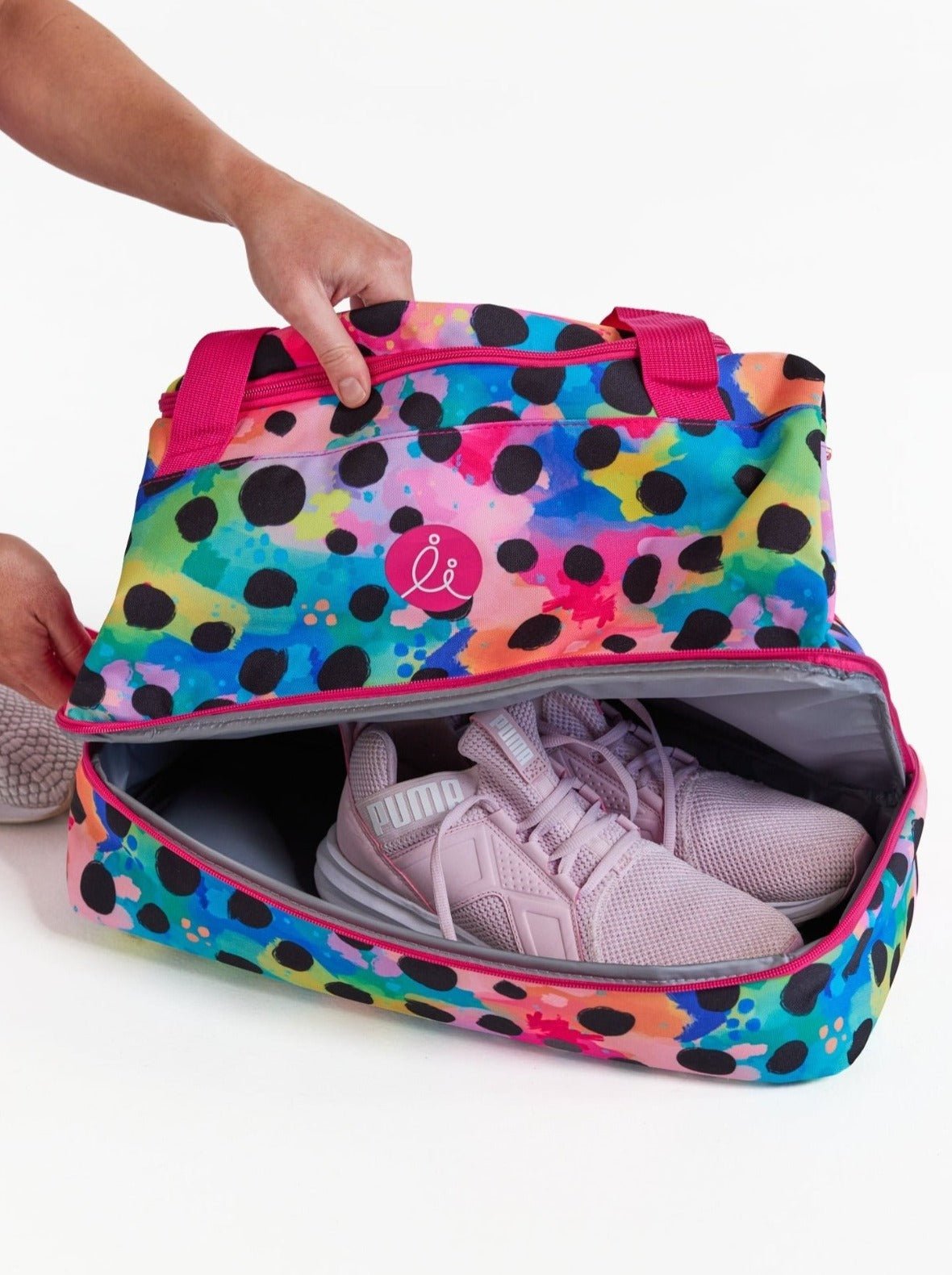 Polka Party Gym Bag - Weekender bags for women with shoe compartment