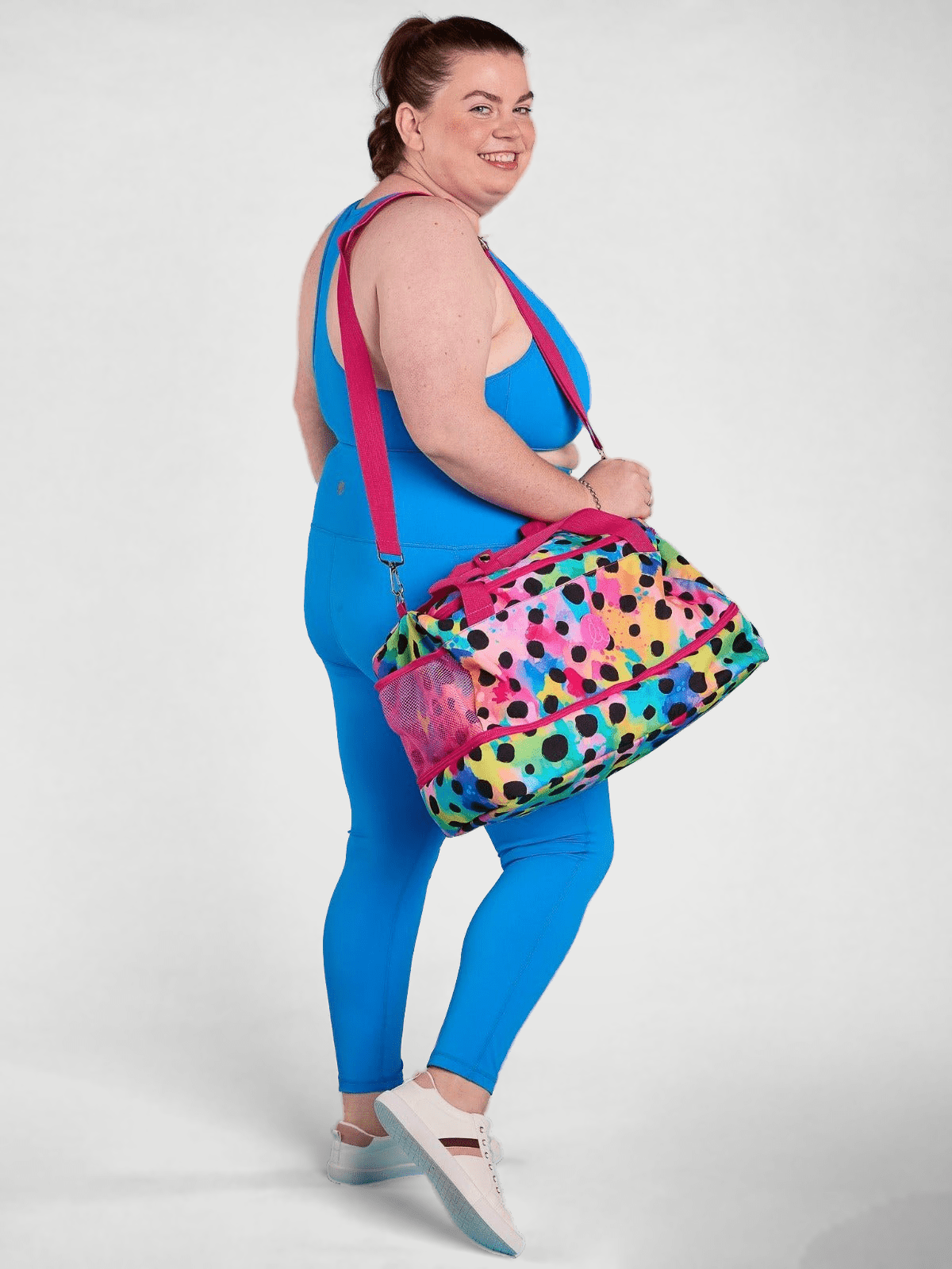 Polka Party Gym Bag - Weekend travel bag with wet pocket