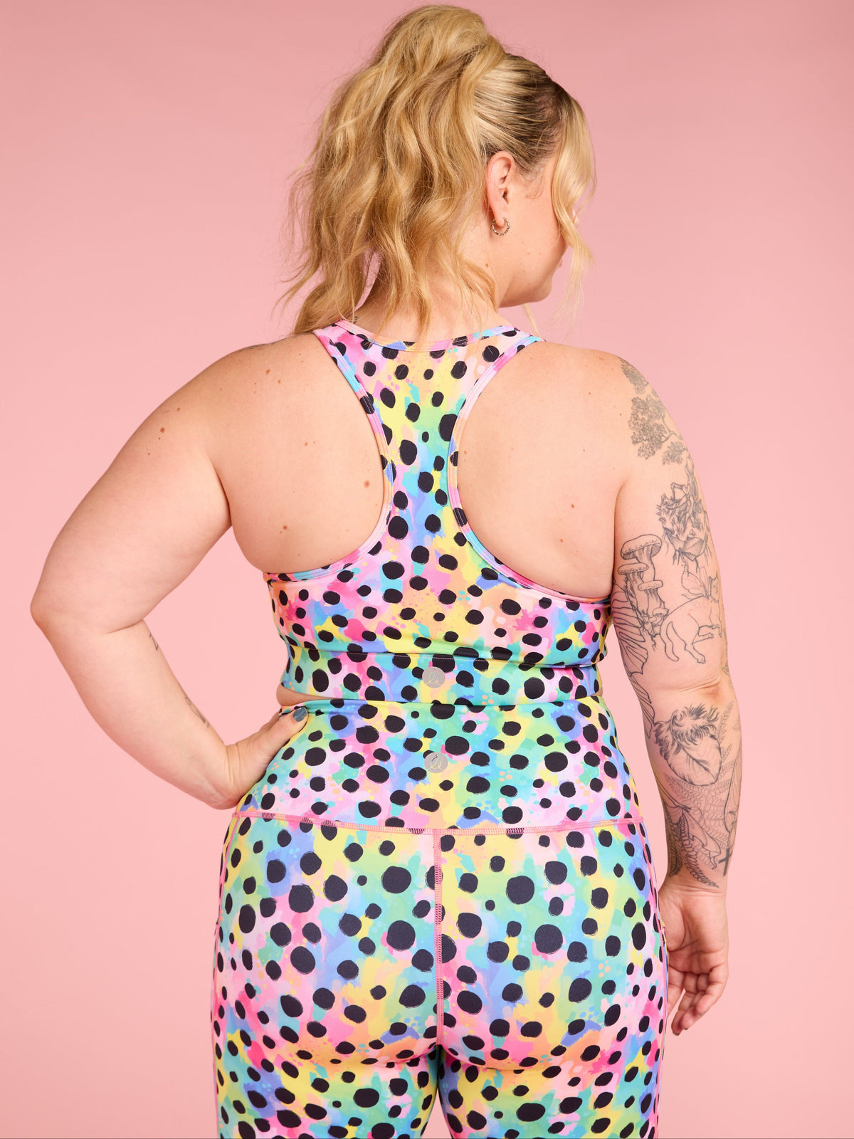 Polka Party Ultimate Racerback Crop - Racerback crop made from recycled plastic bottles