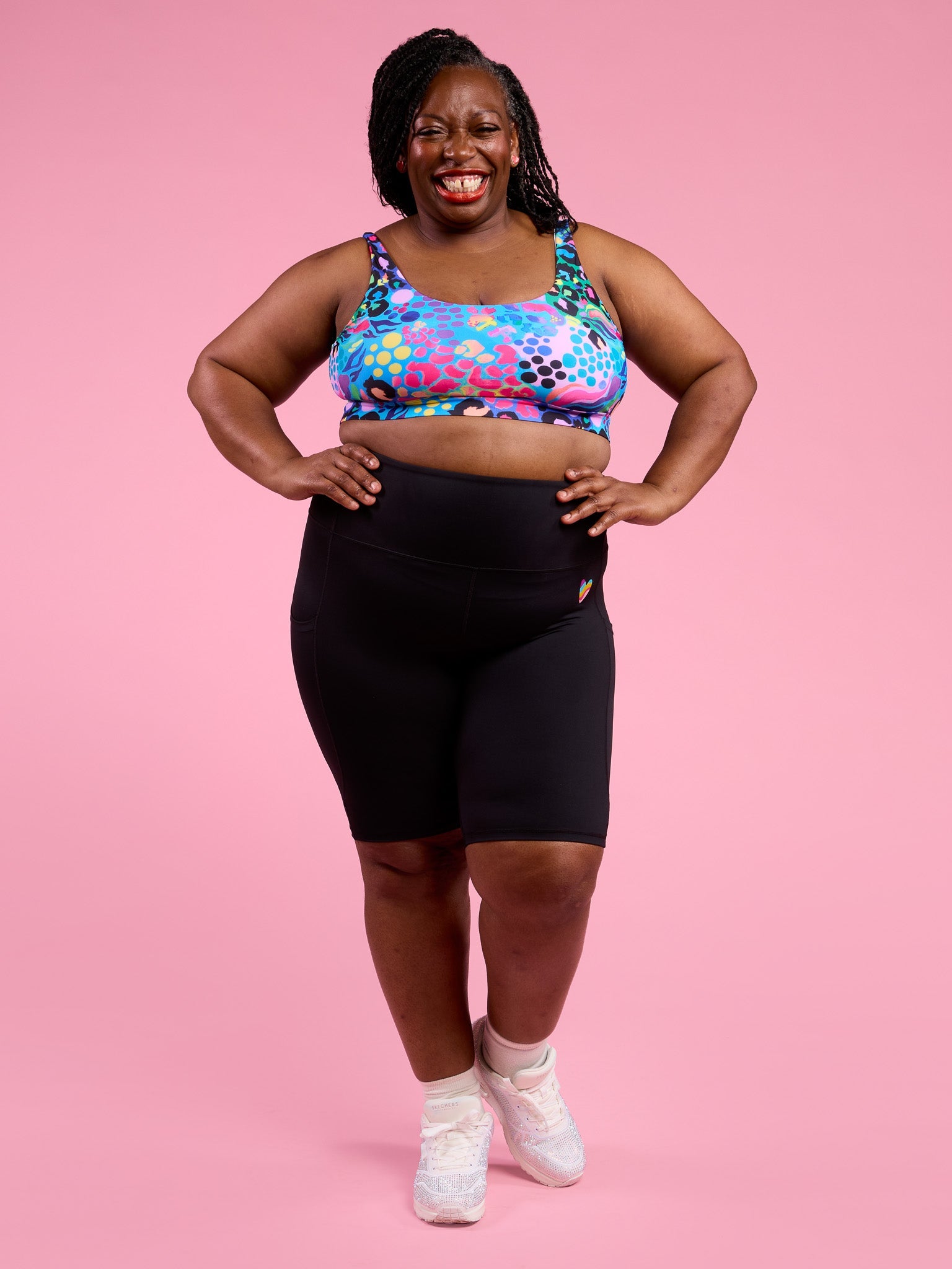 High-Waisted Black Bike Shorts with Pockets Mama Movement