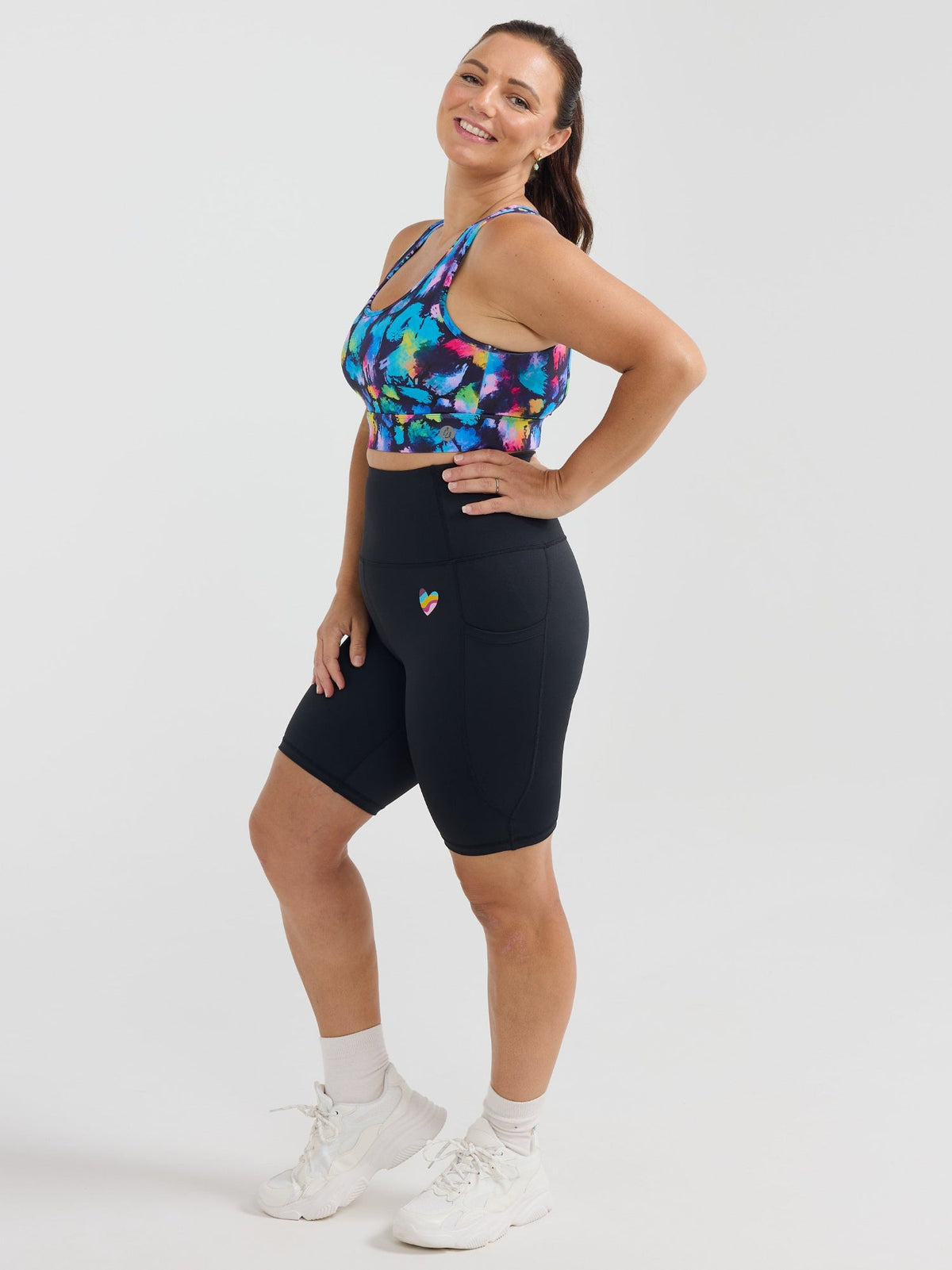 Rainbow at Heart Everyday Black Bike Shorts