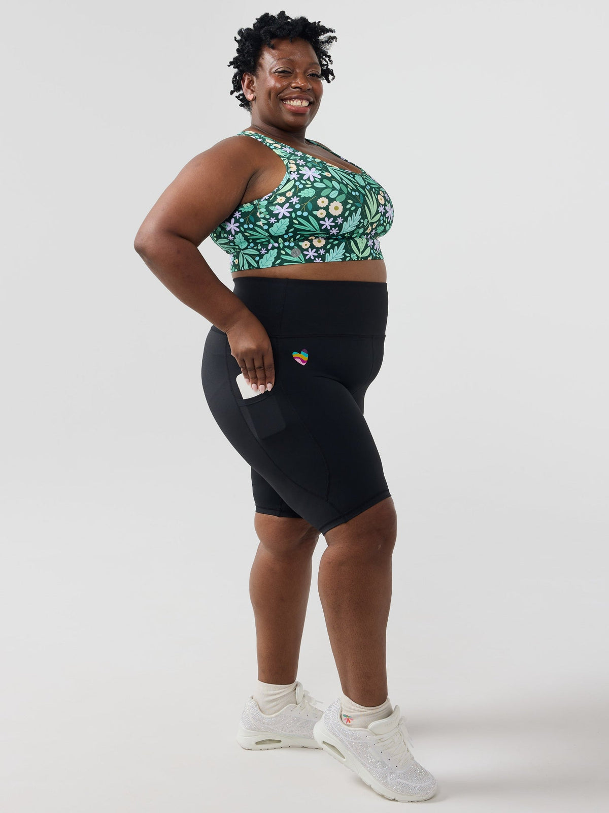 Rainbow at Heart Everyday Black Bike Shorts