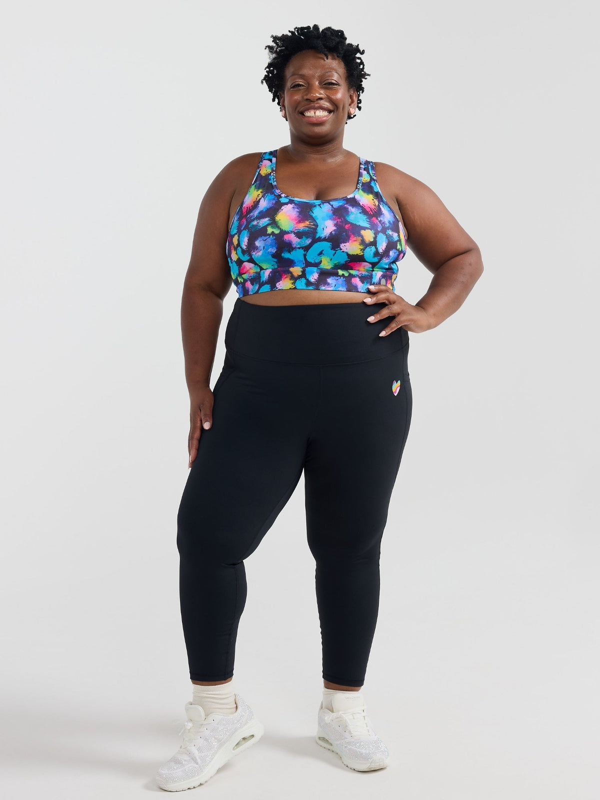 Rainbow at Heart Everyday Black Legging - 7/8 length