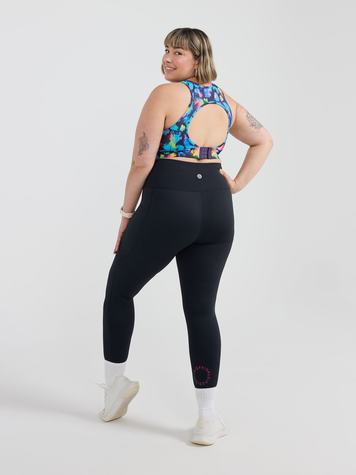 Rainbow at Heart Everyday Black Legging - 7/8 length