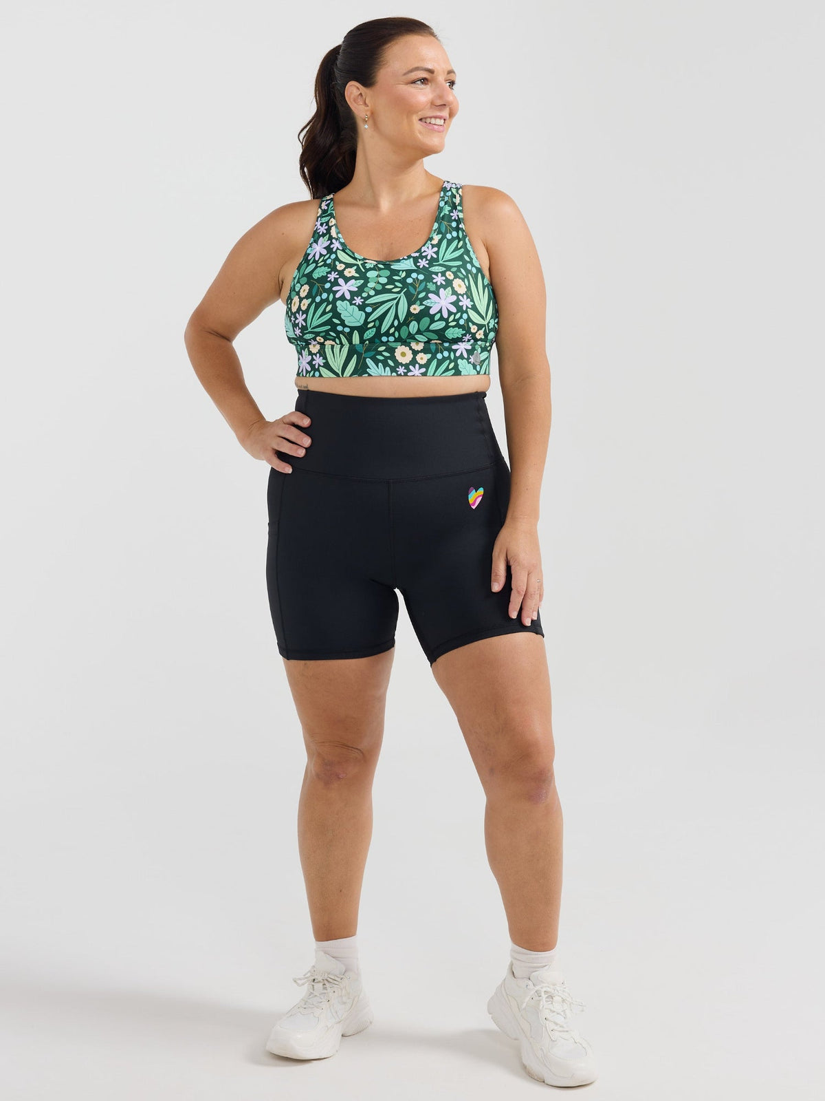 Rainbow at Heart Everyday Black Shortie Bike Shorts